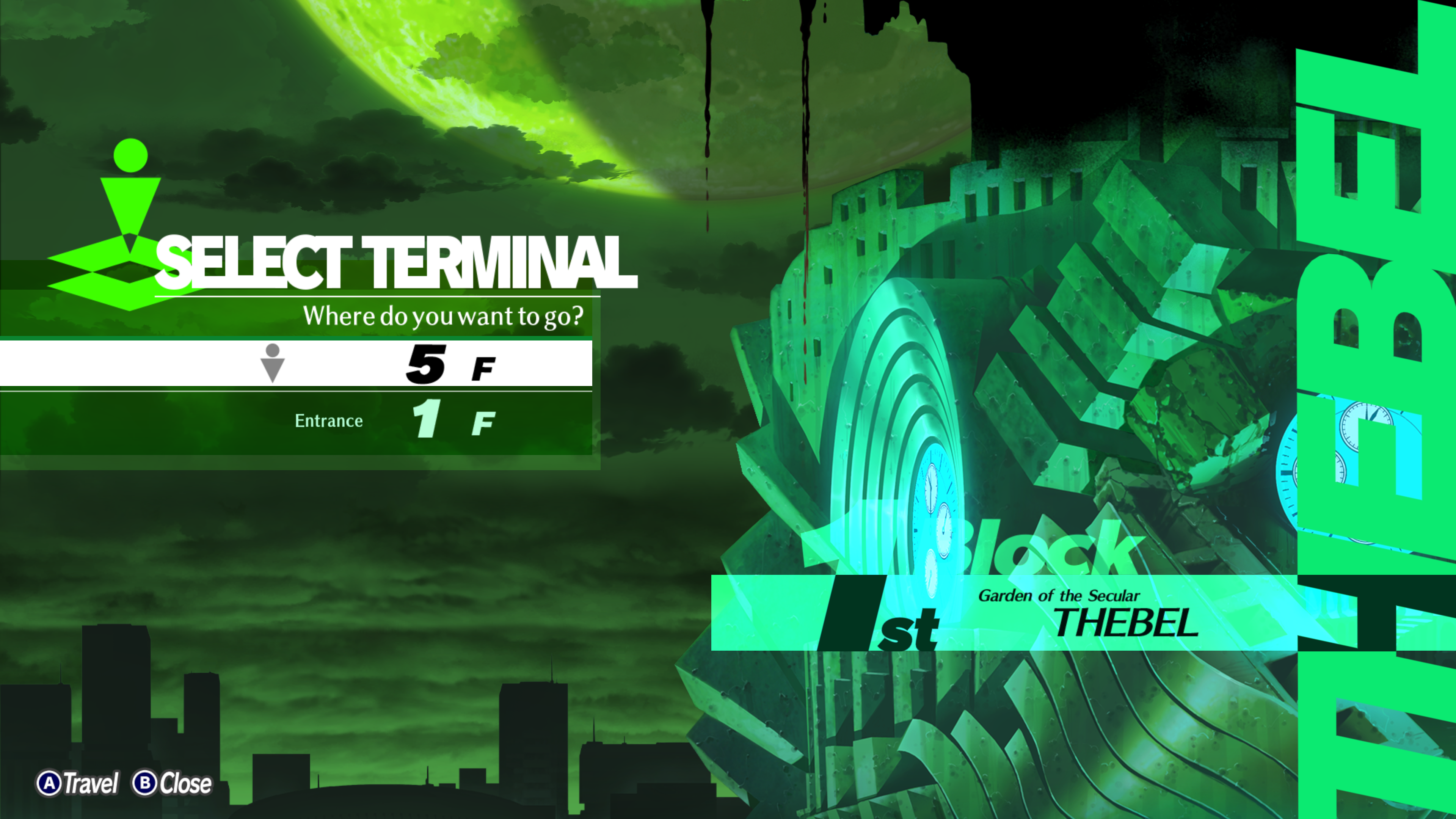 The first and fifth floor options in the map of Tartarus in Persona 3 Reload