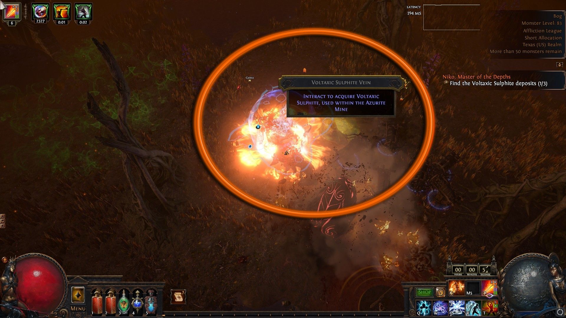 An unclaimed Voltraxic Sulphite Vein