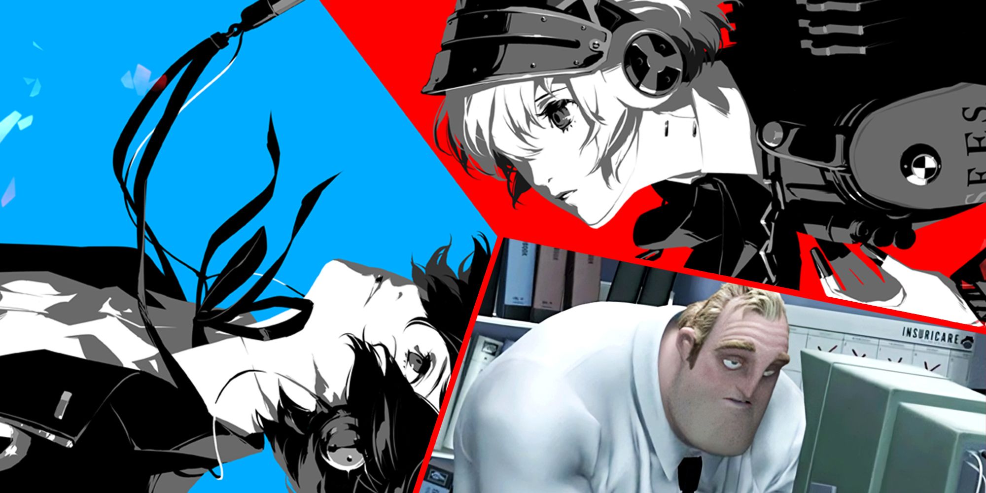 Persona 3 Reload artwork with the sad Mr Incredible meme
