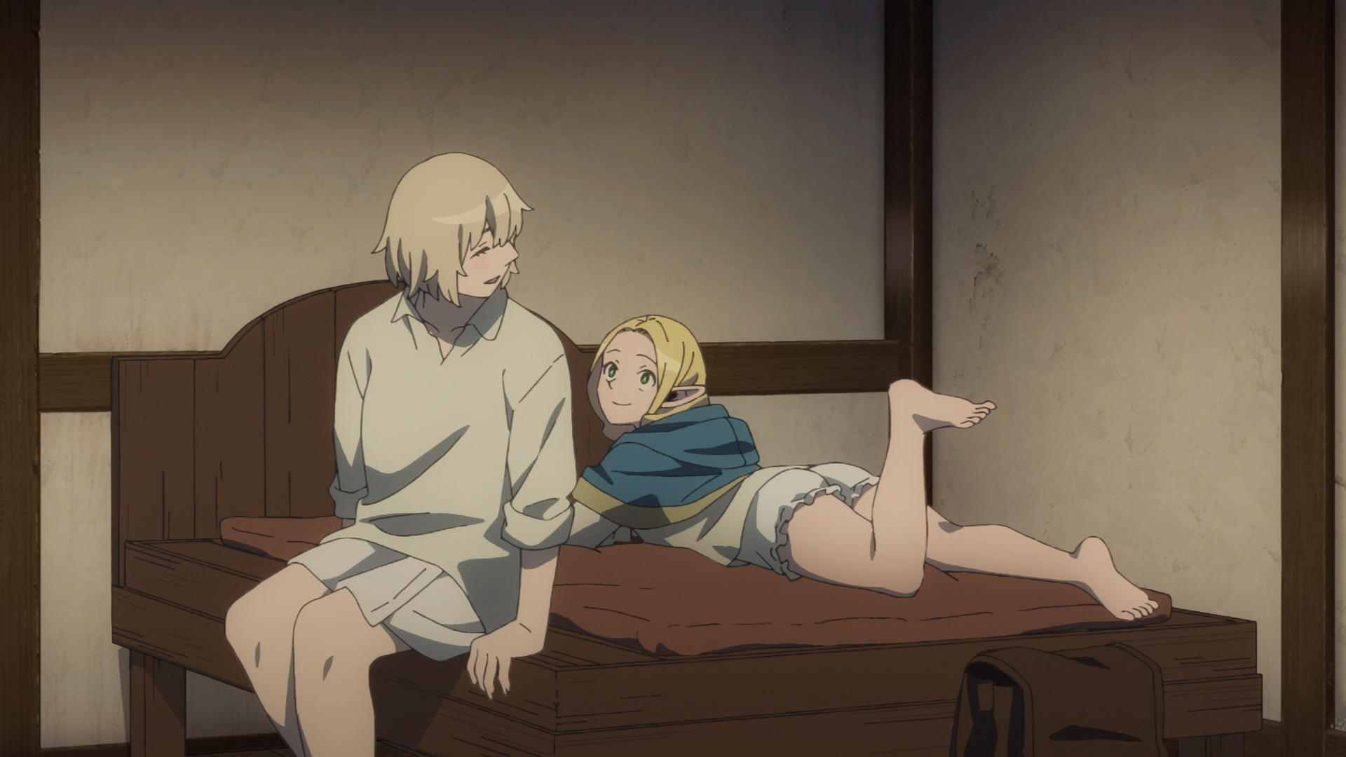 Dungeon Meshi - Marcille and Falin in bed together