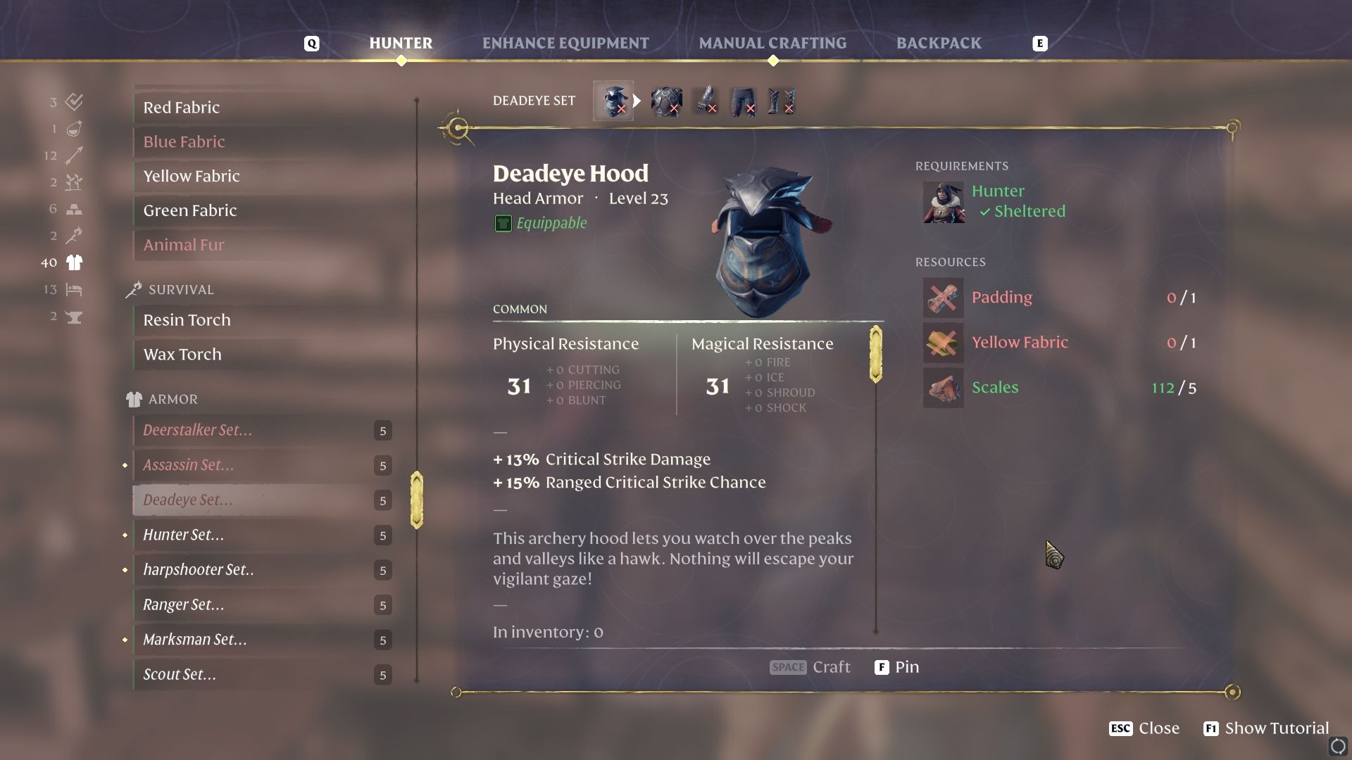 Deadeye Hood from the Hunter
