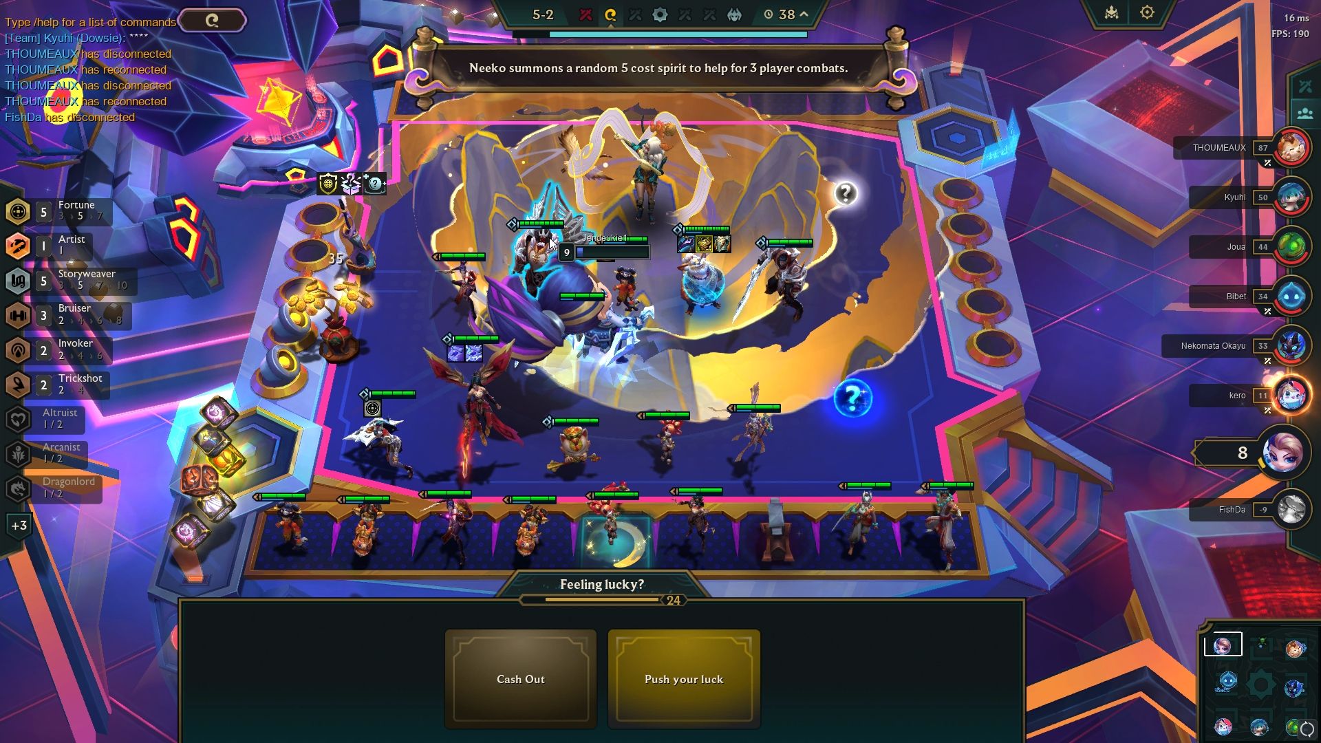 Fortune five and Storyweaver five team in Teamfight Tactics