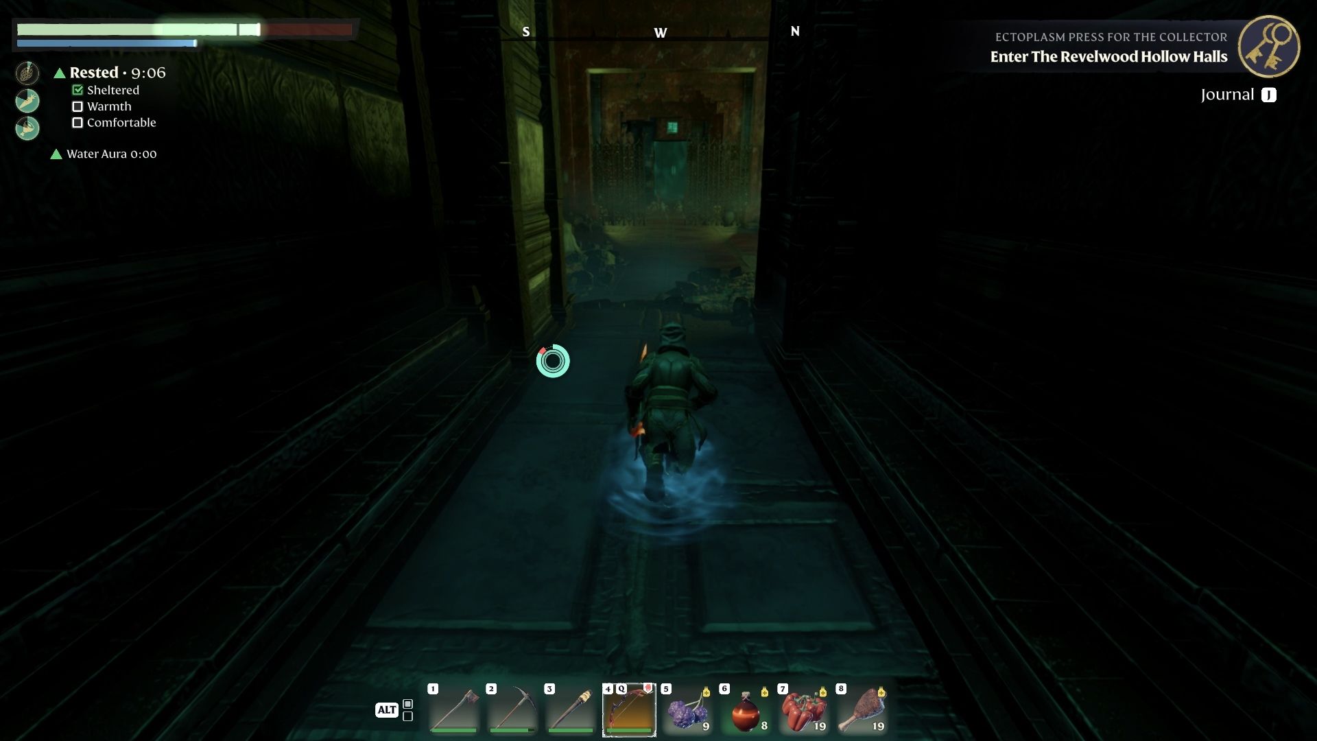 Sprinting towards the first barrier in Enshrouded