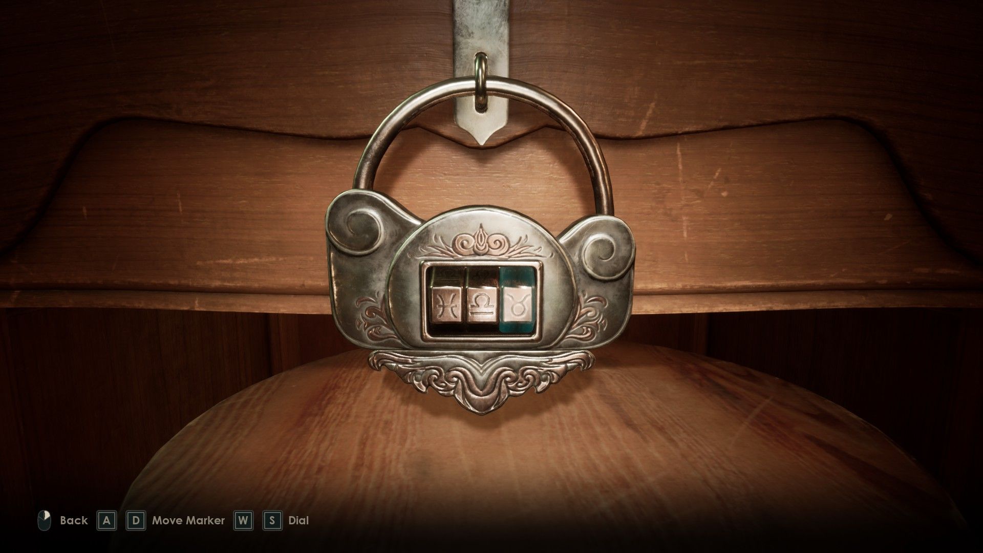 Iron Padlock with Zodiac symbols on it in Alone in the Dark.