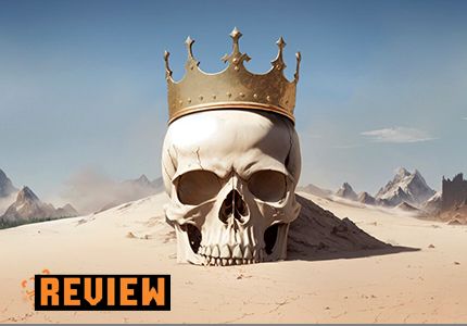 The key art for millennia, featuring a crowned skull in sand.
