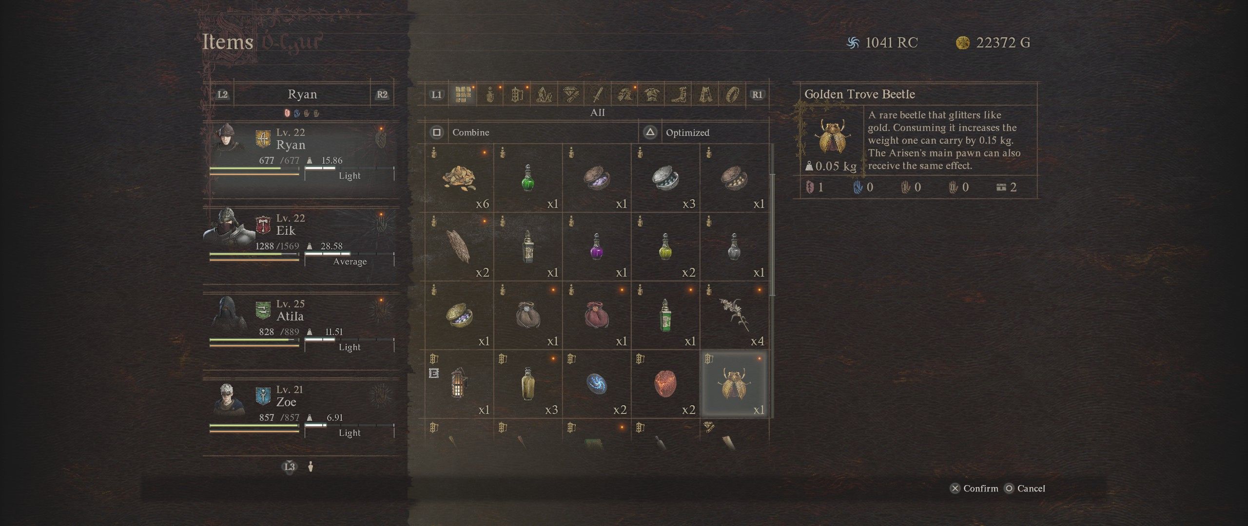 A Golden Trove Beetle in your inventory in Dragon&rsquo;s Dogma 2