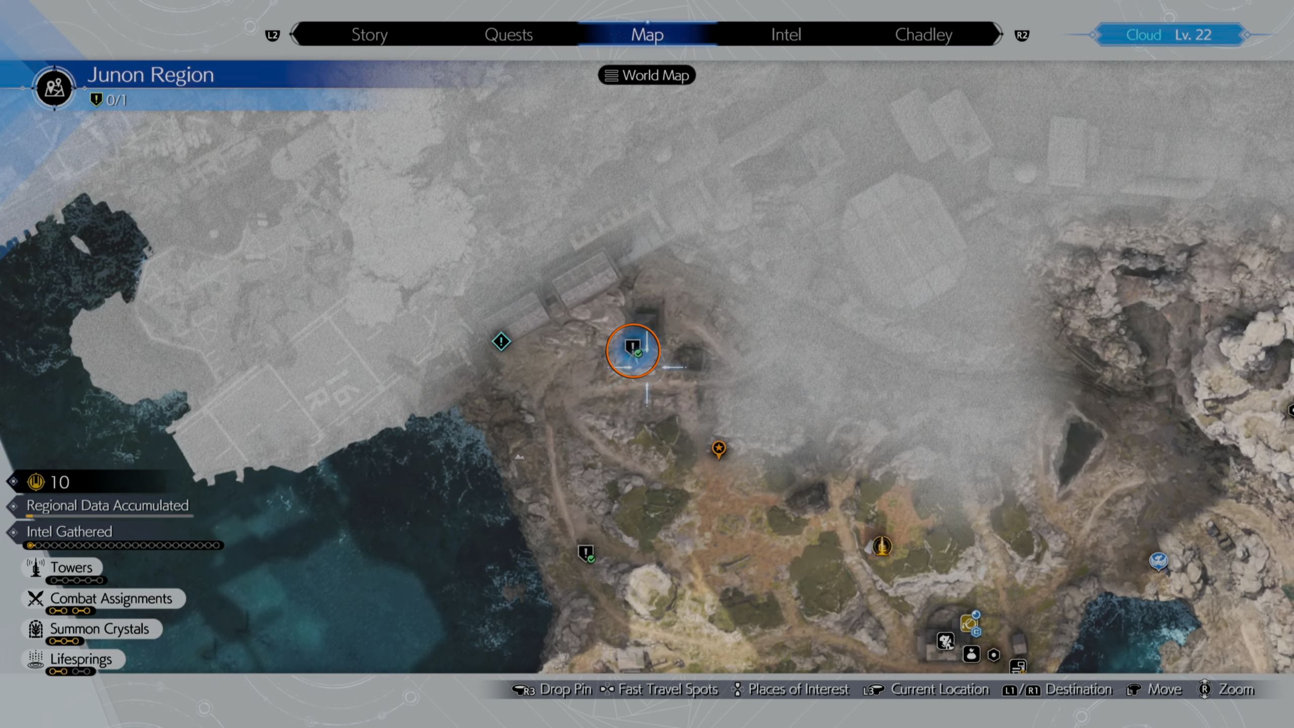 A map picture showing the location of the Material 2 - FF7 Rebirth