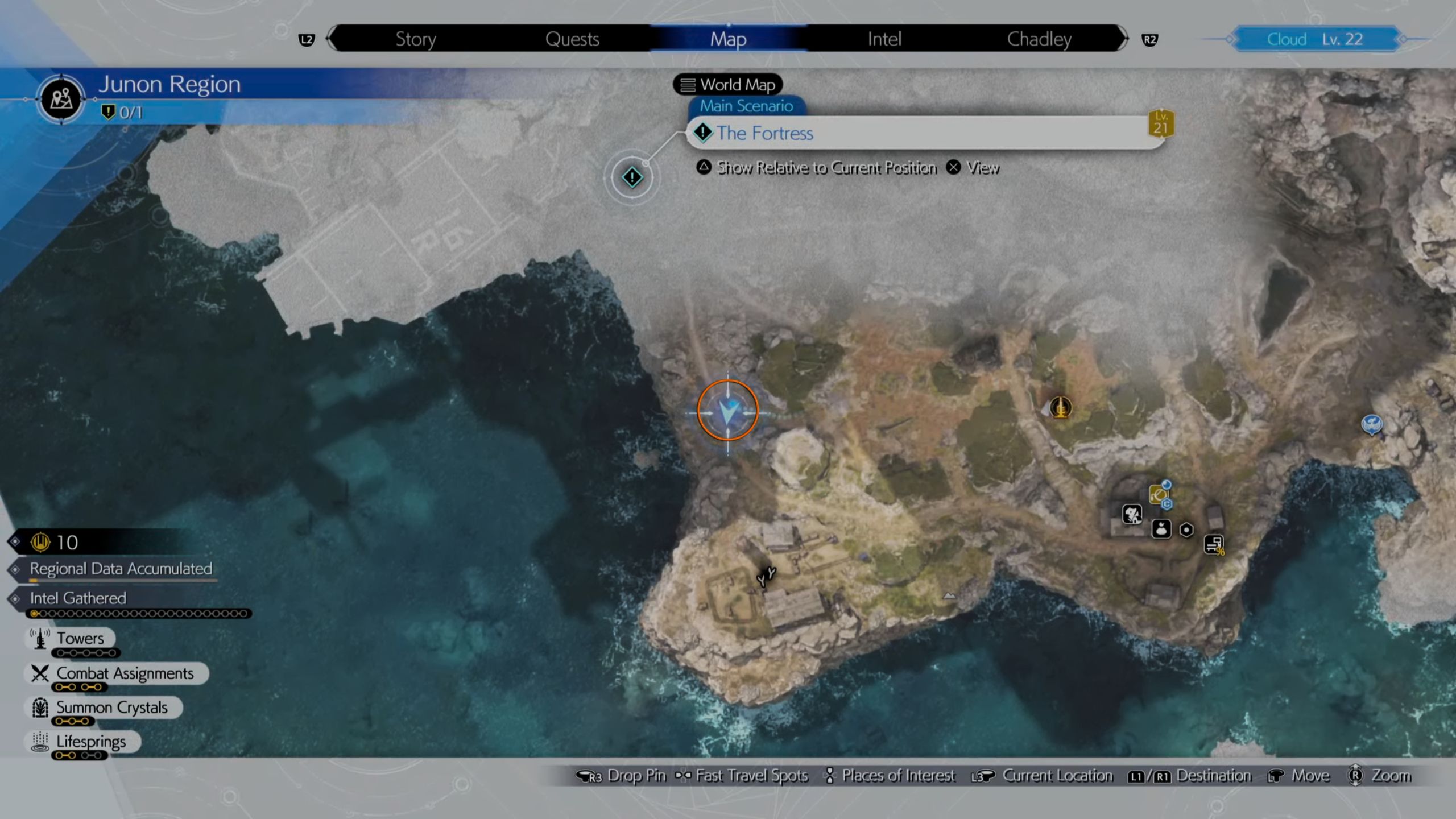 A map picture showing the location of the Material 3 - FF7 Rebirth