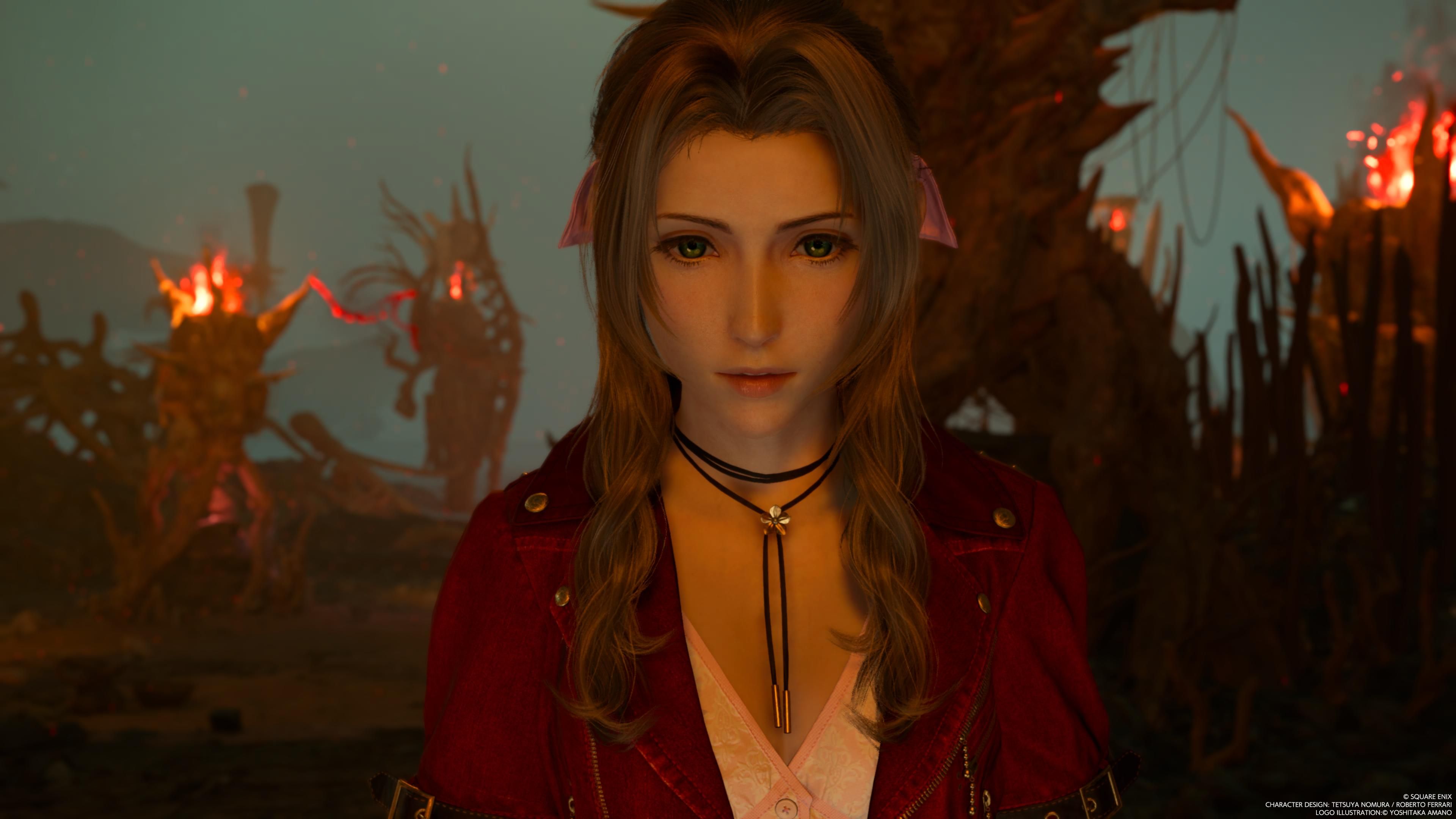 Aerith at Cosmo Canyon during the Ceremony of Lights in FF7 Rebirth