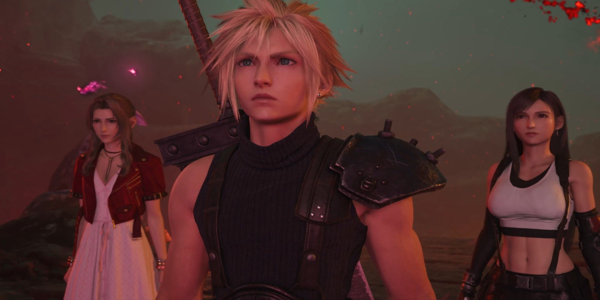 Aerith, Cloud and Tifa in Final Fantasy 7 Rebirth