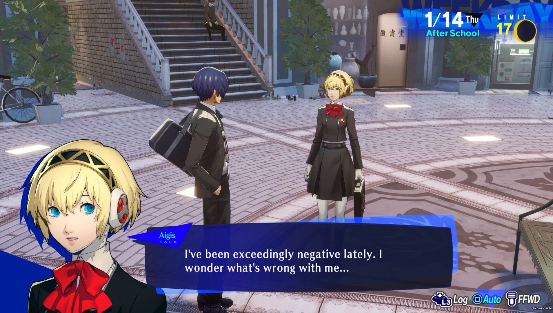 aigis talking about being in a bad mood persona 3 reload p3r aeon