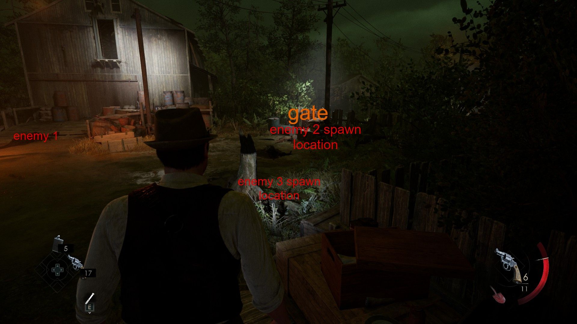 Edward by the enemy spawn loctions in hateful mound in Alone in the Dark.