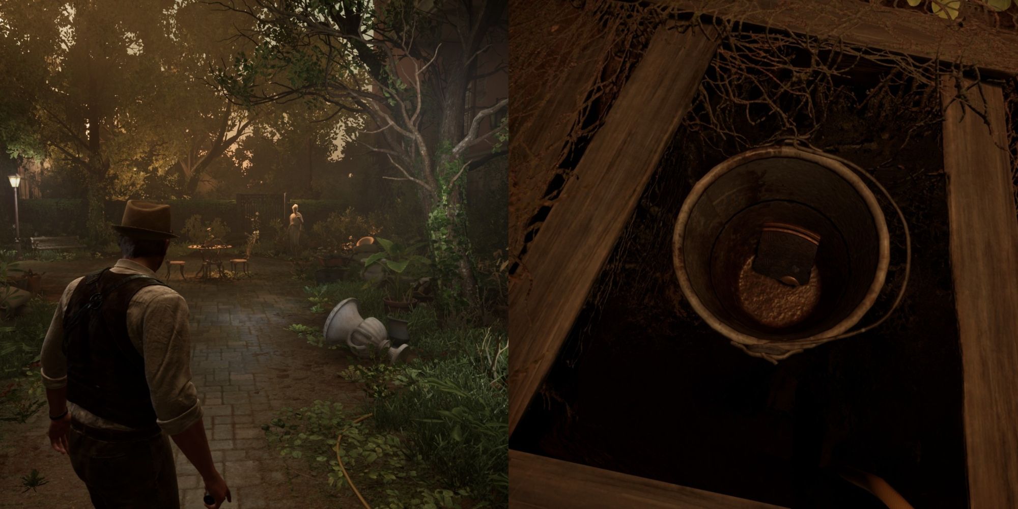 Edward Walking In Garden, item in a bucket under wood planks in Alone in the Dark.