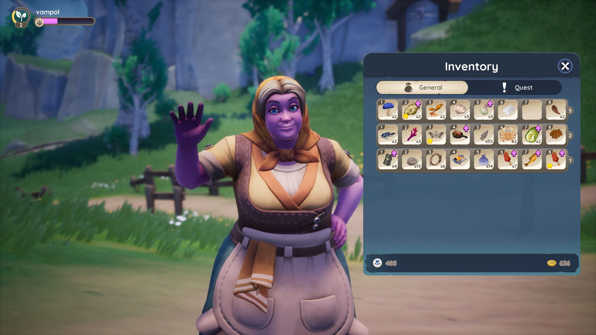 An image featuring an NPC alongside the inventory window