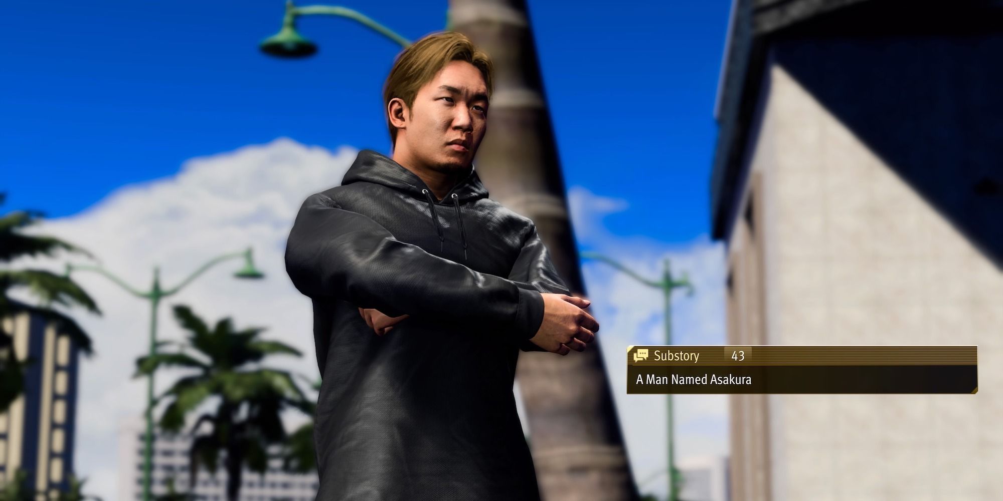 Asakura standing with his arms crossed in like a dragon: infinite wealth.