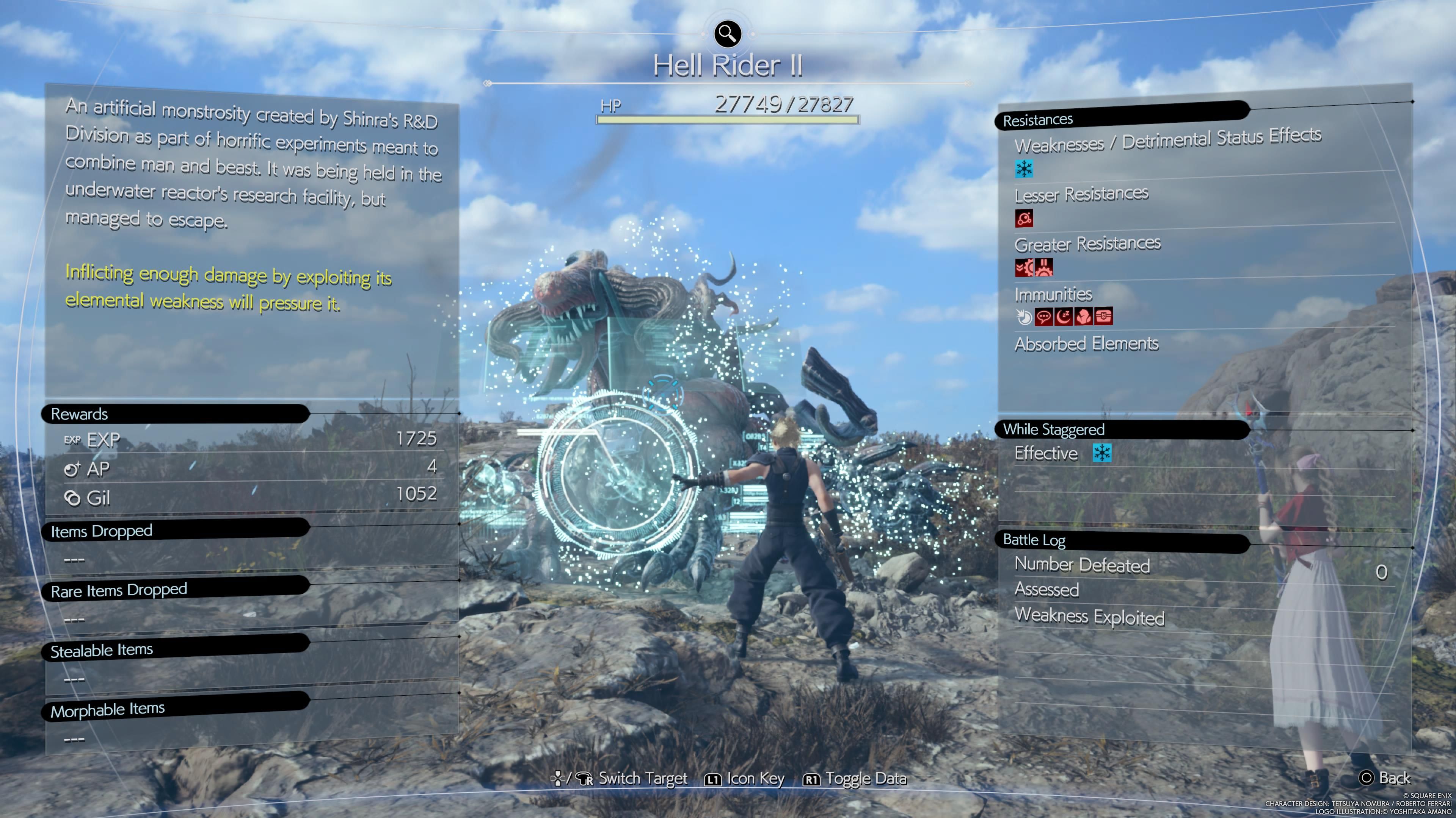 Assess menu of Hell Rider 2 - FF7 Rebirth
