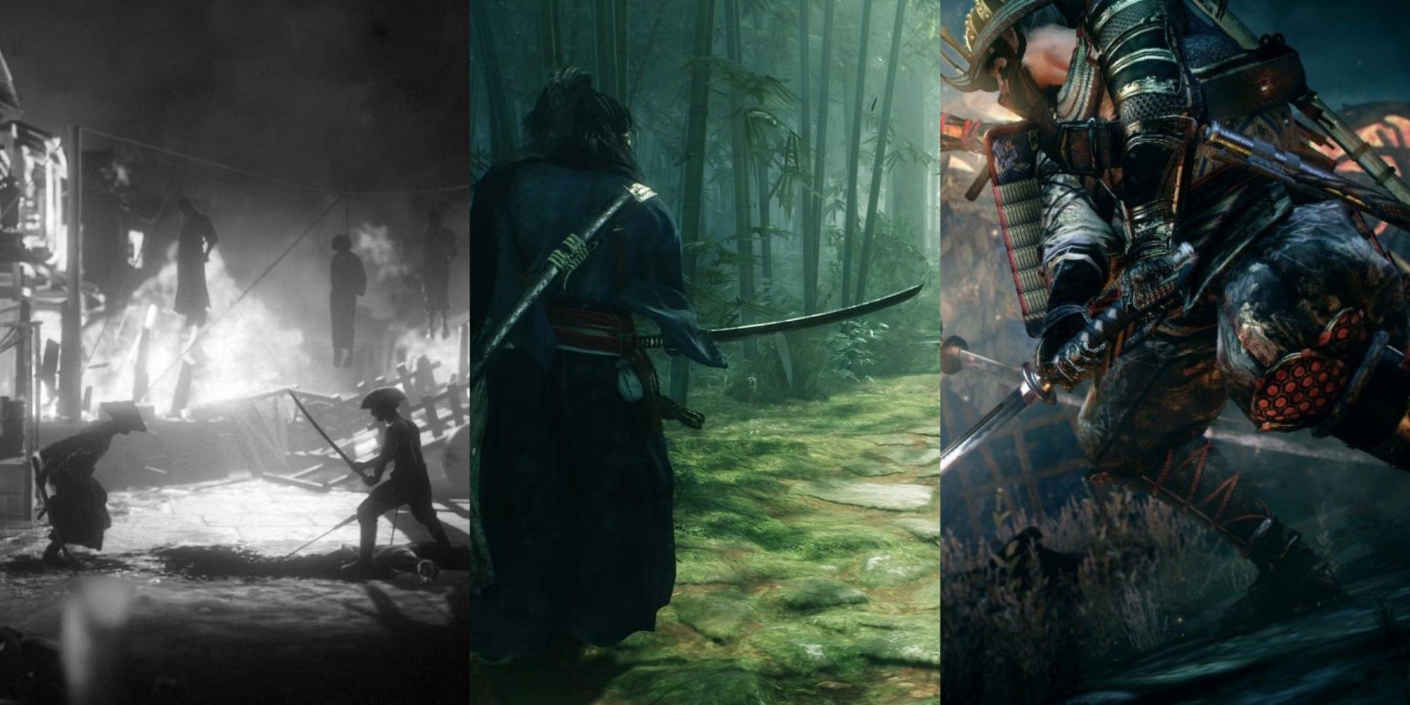 Best Samurai Games If You Like Ghost Of Tsushima Feature Image - Trek To Yomi, Rise Of The Ronin, And Nioh 2