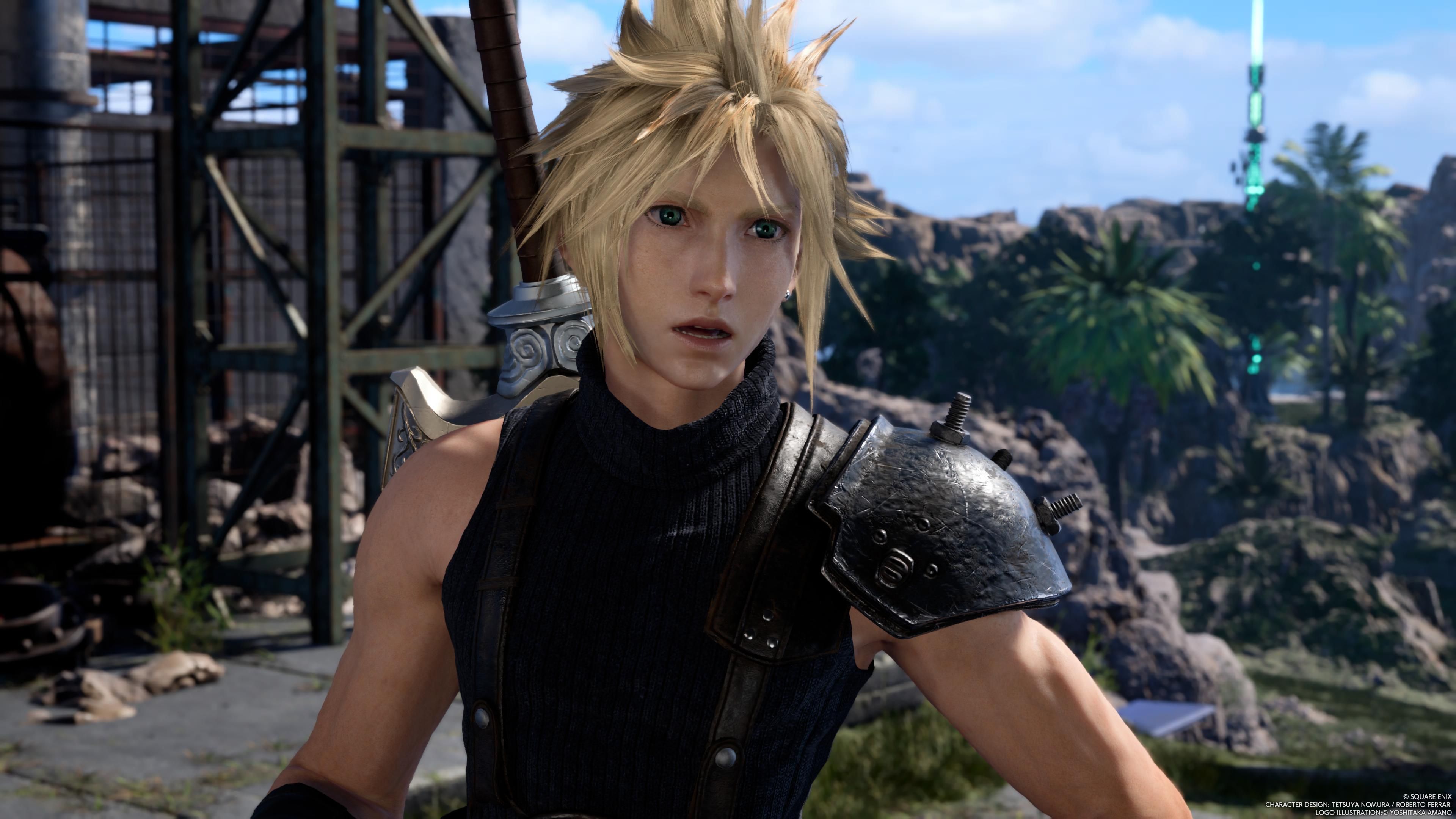Cloud reacting to Johnny near the Factory Ruins in FF7 Rebirth