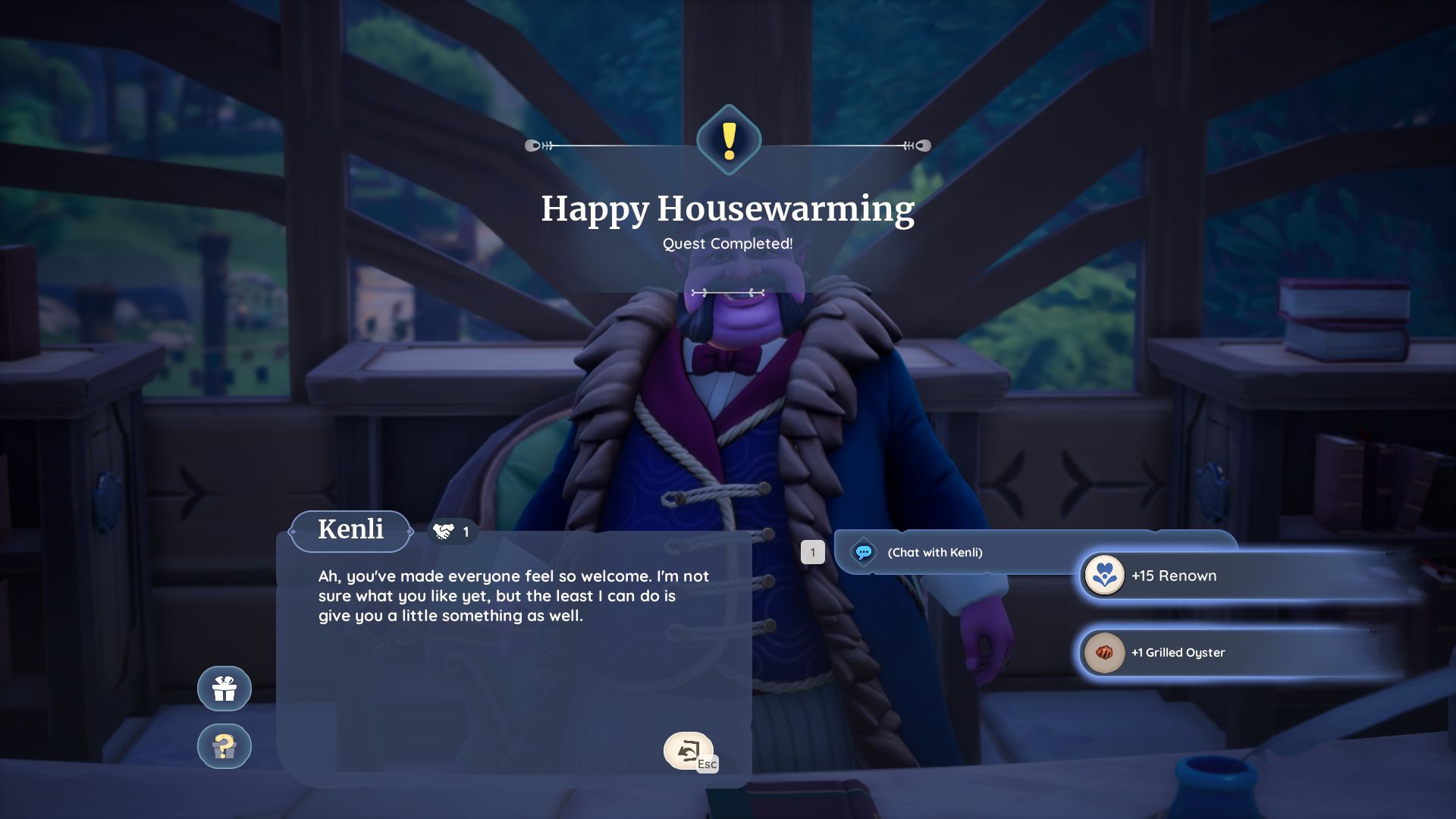 Completion of the Happy Housewarming quest