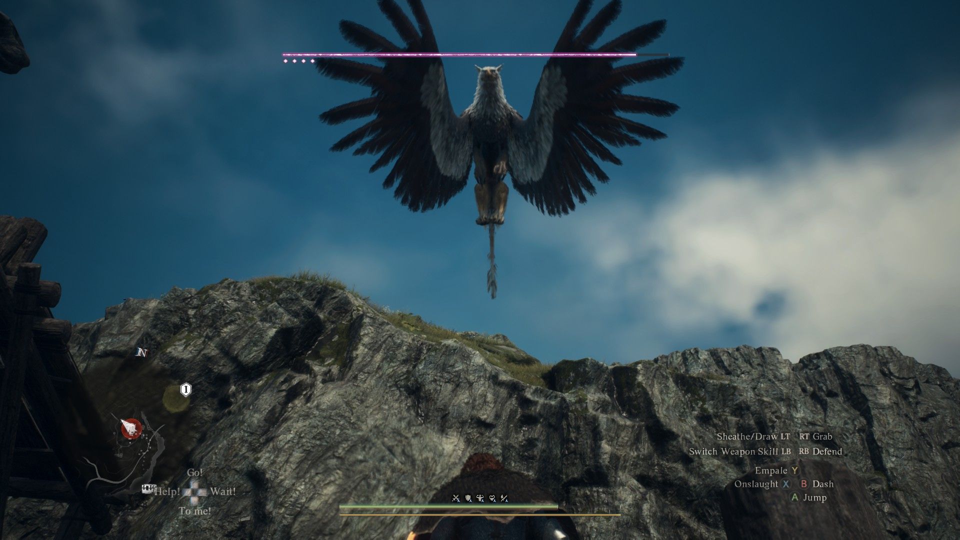 A Griffin descending on the party from the air in Dragon&rsquo;s Dogma 2