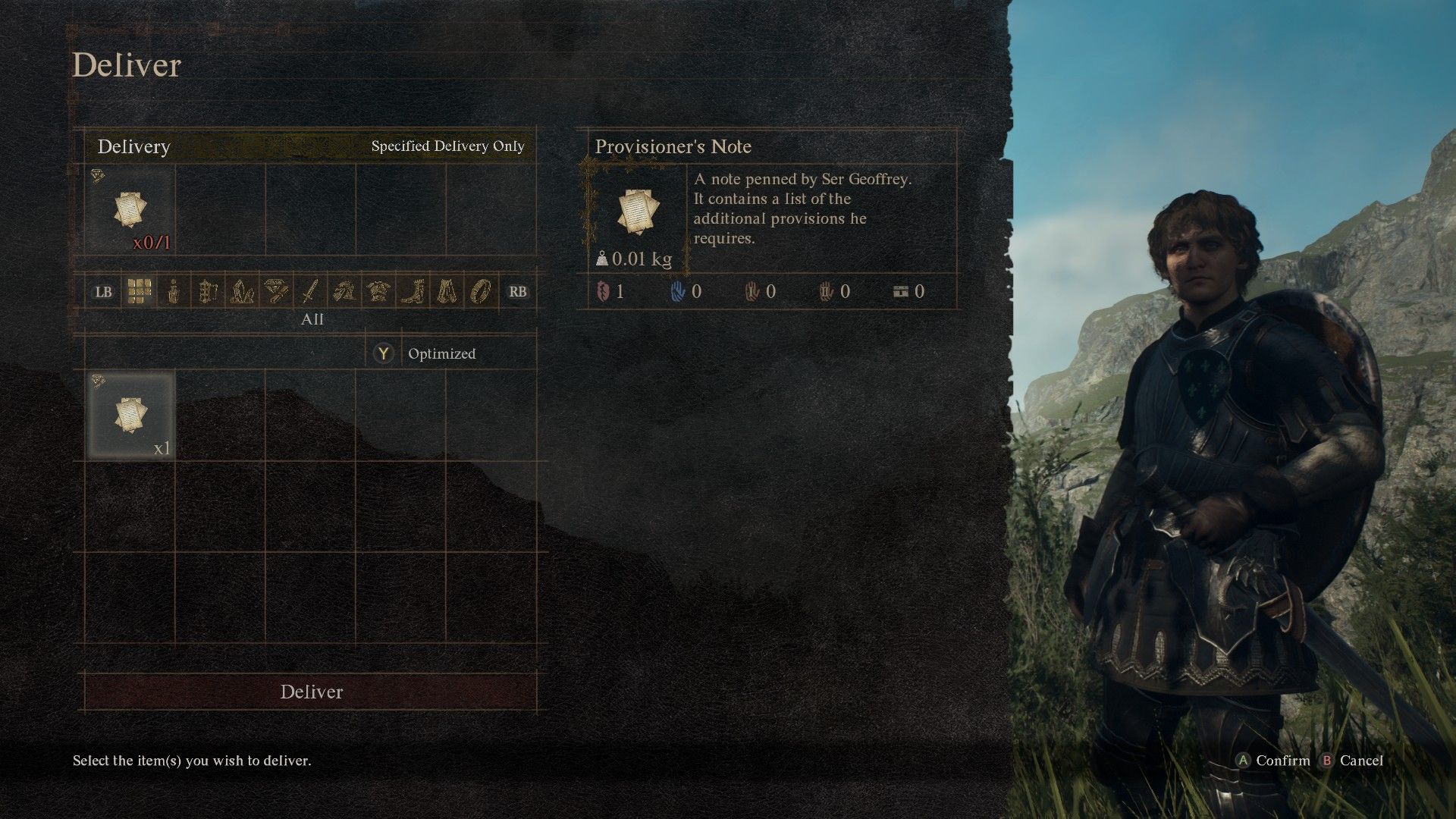 The Provisioner&rsquo;s note being delivered to Markus in Dragon&rsquo;s Dogma 2