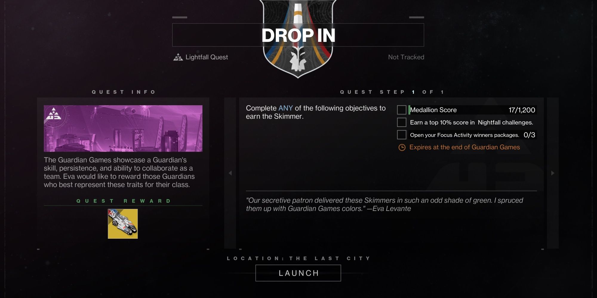 Destiny 2 Guardian Games 2024 Drop In Quest