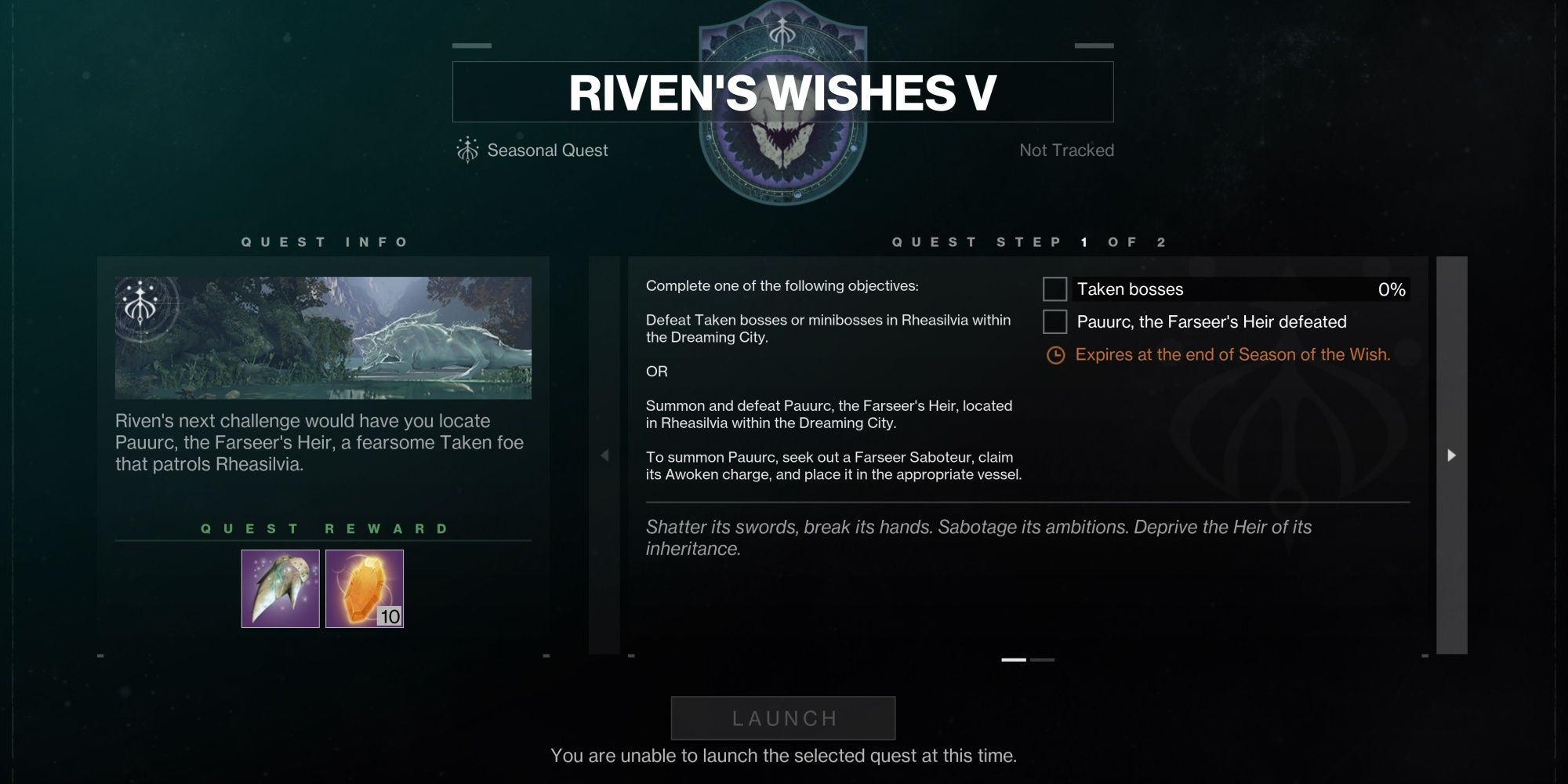 Destiny 2 Riven&rsquo;s Wishes V