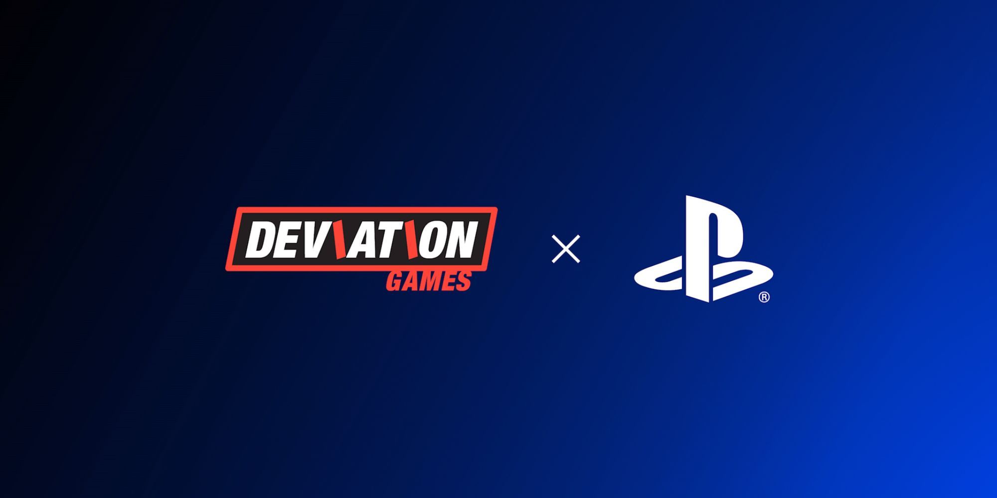 Deviation Games logo next to the PlayStation logo on a blue background