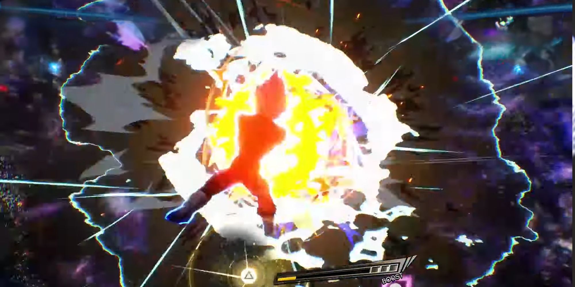 Dragon Ball Sparking Zero Goku fighting back against a beam clash