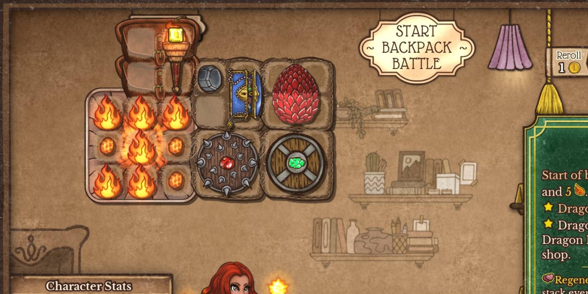 early game pyromancer dragon build loadout backpack battles