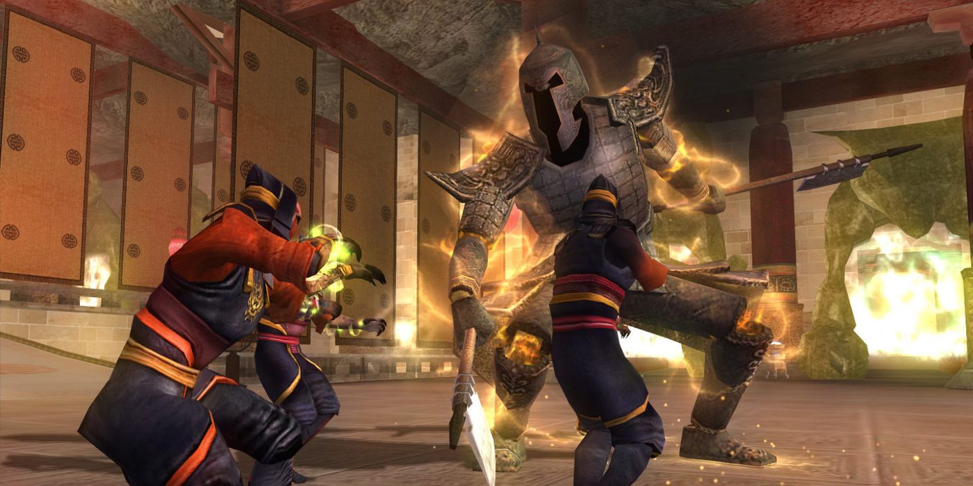 Fighting Armored Warrior in Jade Empire