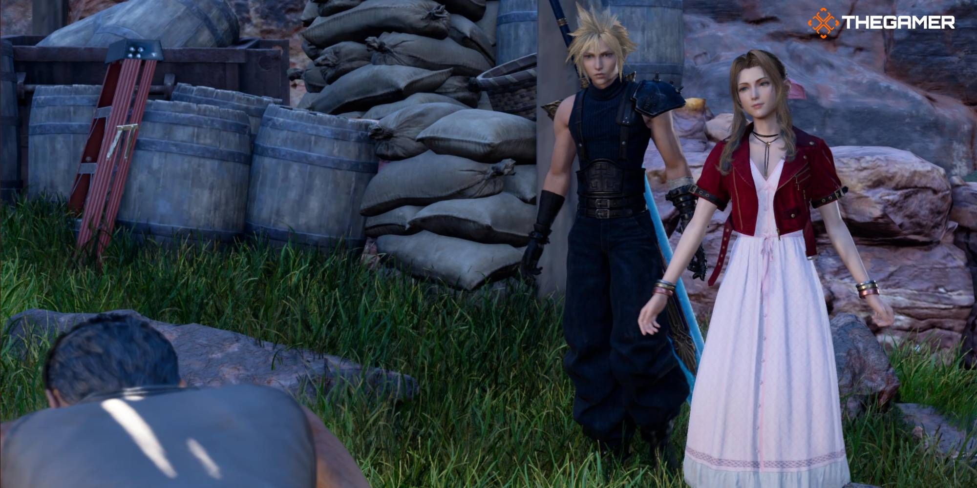 Feature image of Aerith and Cloud at Torgan&rsquo;s Farm in Gongaga