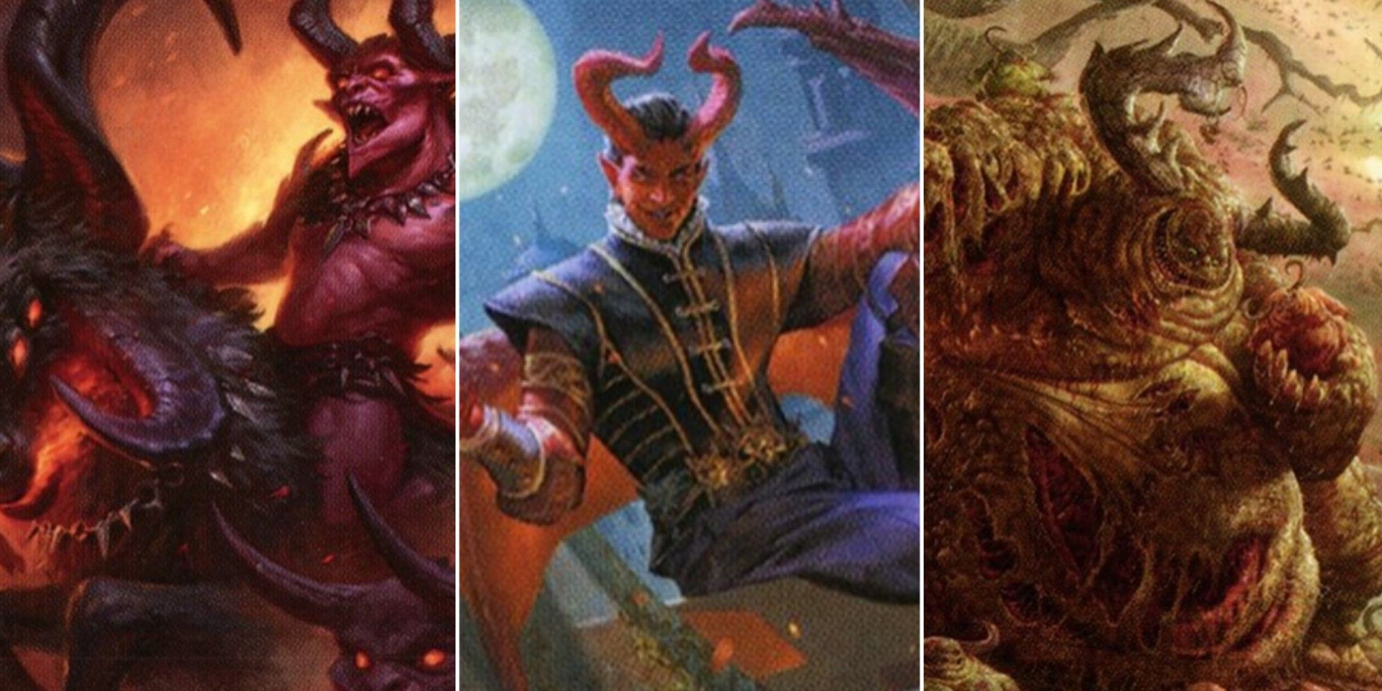 Artwork from Raphael, Fiendish Savior and two other Magic: The Gathering cards.