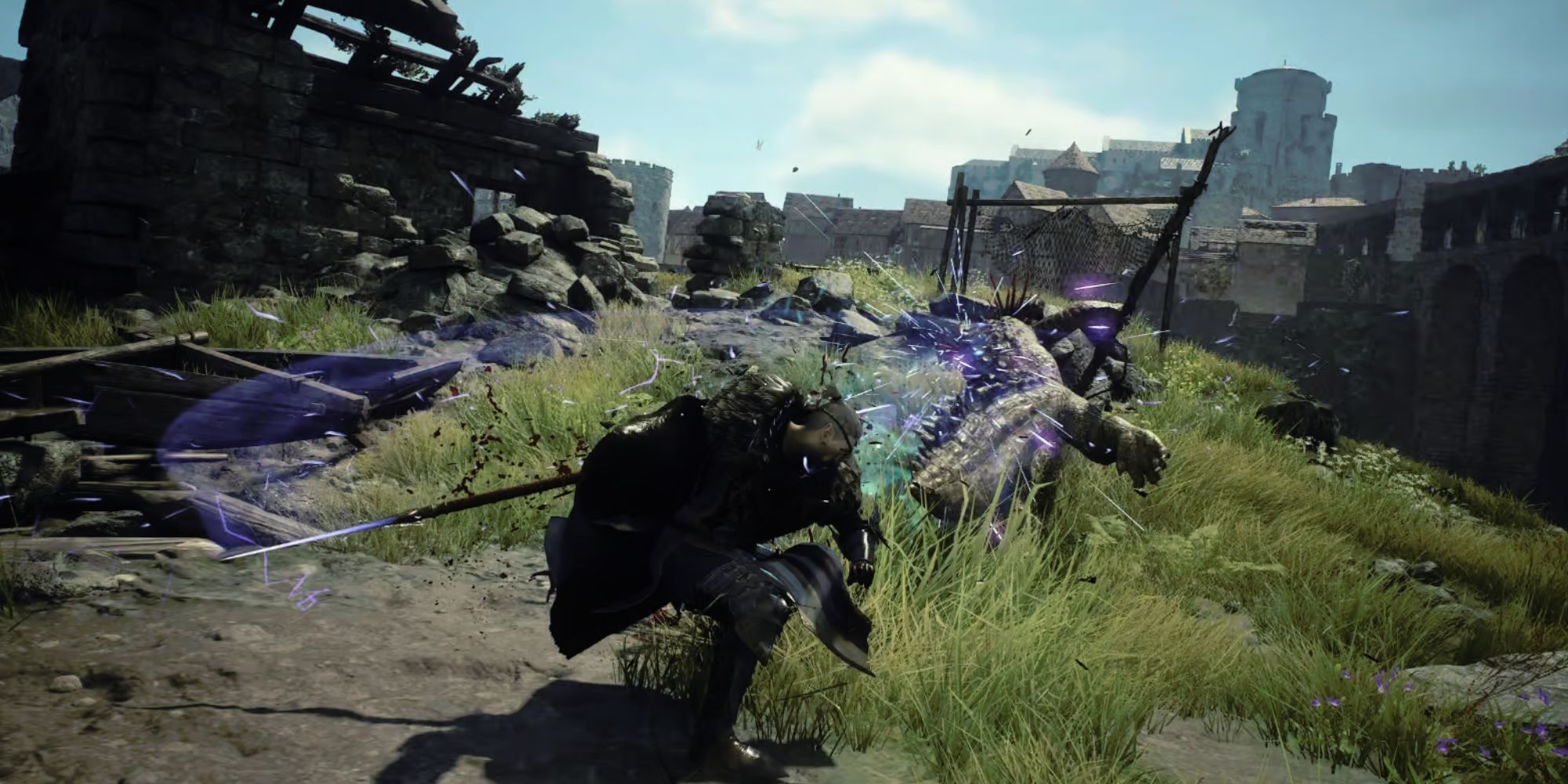 In image showing the Mystic Spearhand in action in Dragon's Dogma 2
