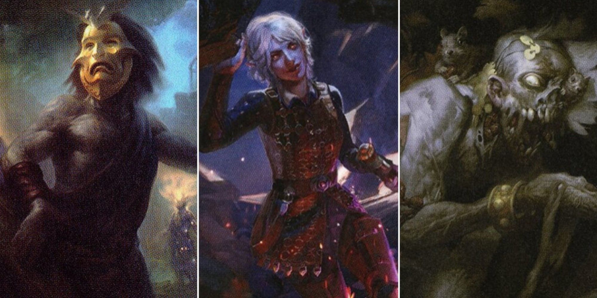 Artwork of Minthara, Merciless Soul and two other cards from Magic: The Gathering