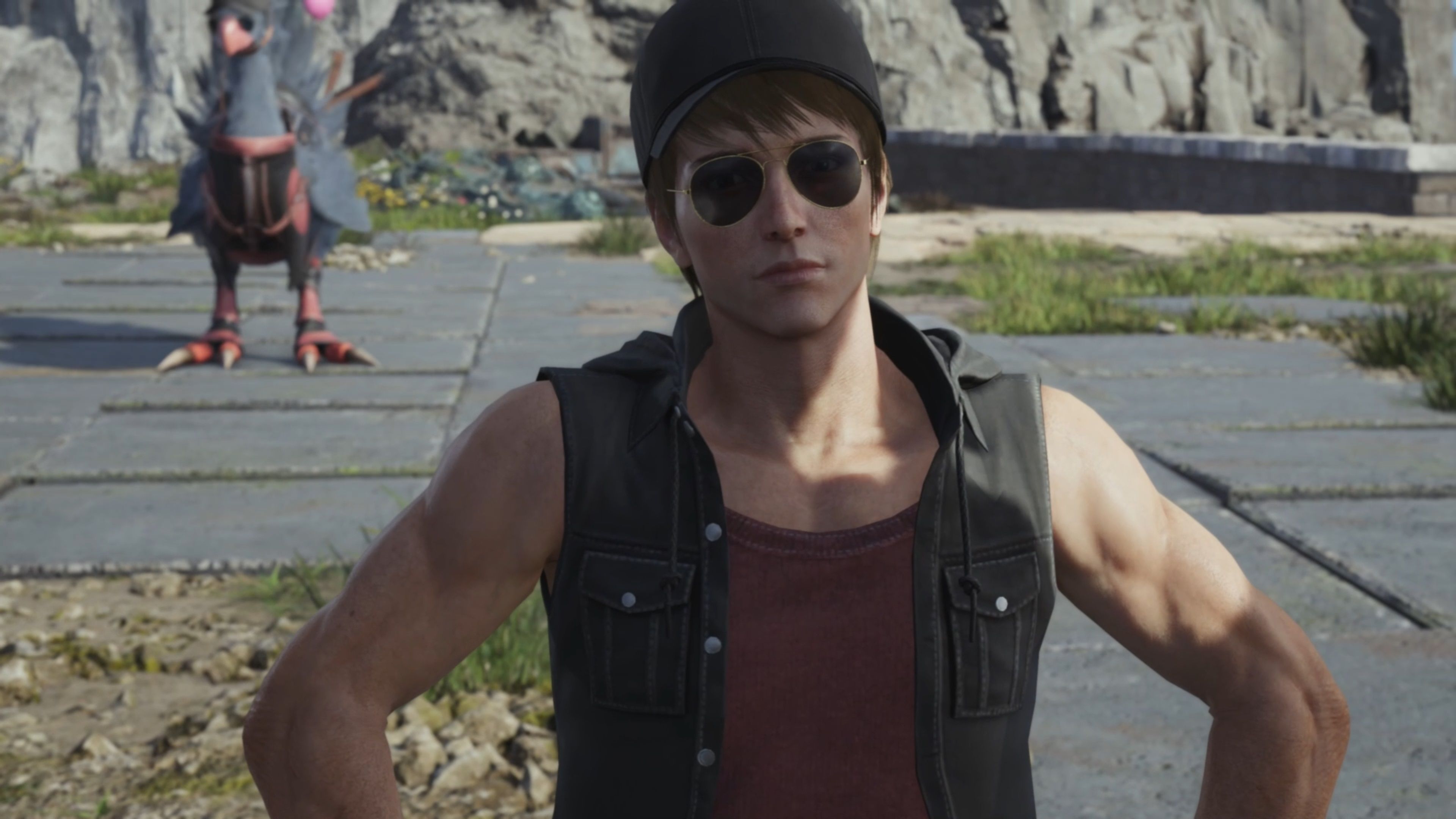 Toby talking to Cloud and his friends during The Hardest Sell side quest in Final Fantasy 7 Rebirth