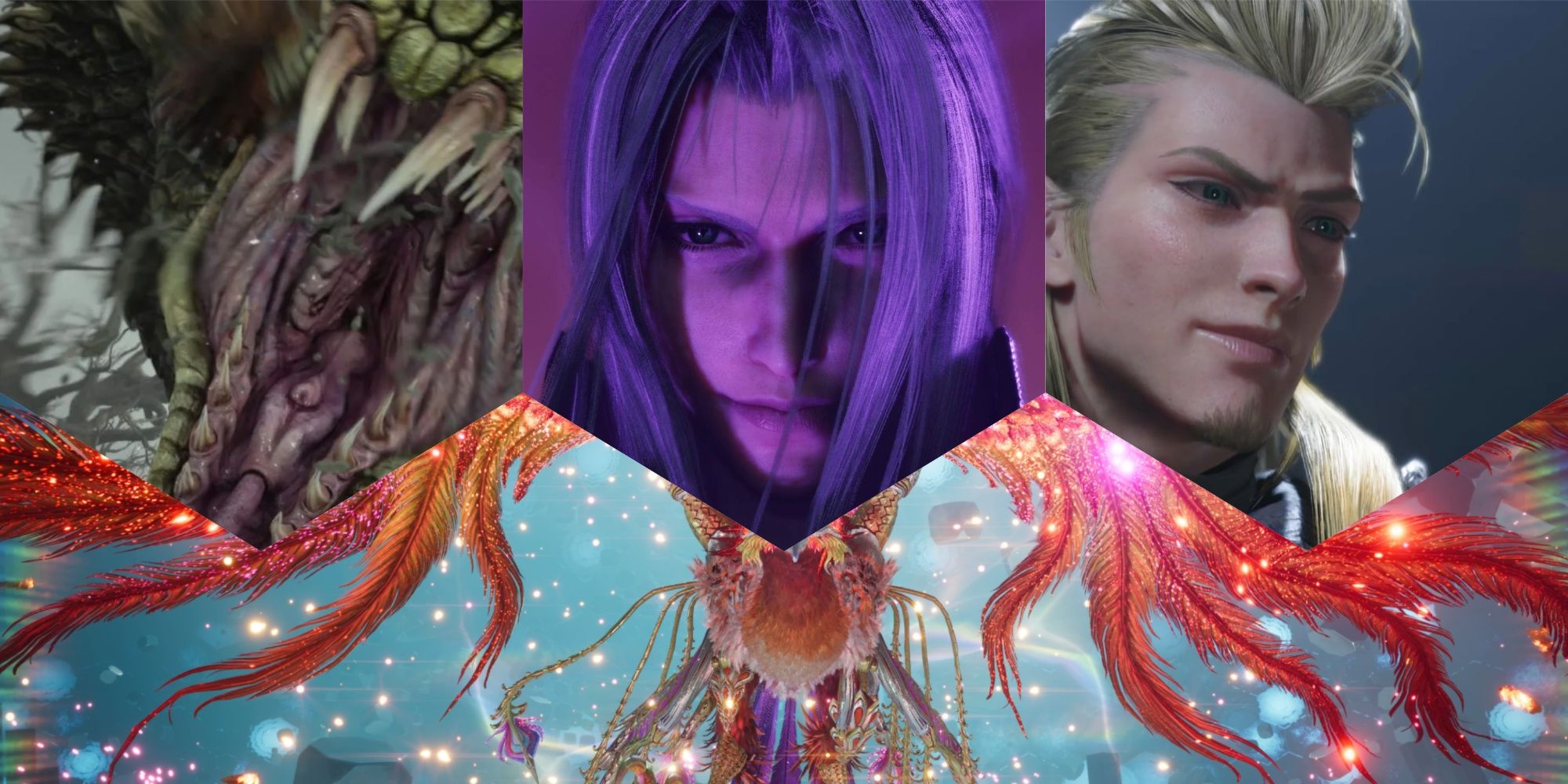 Sephiroth, Roche, Phoenix, and Midgardsomr from Final Fantasy 7 Rebirth
