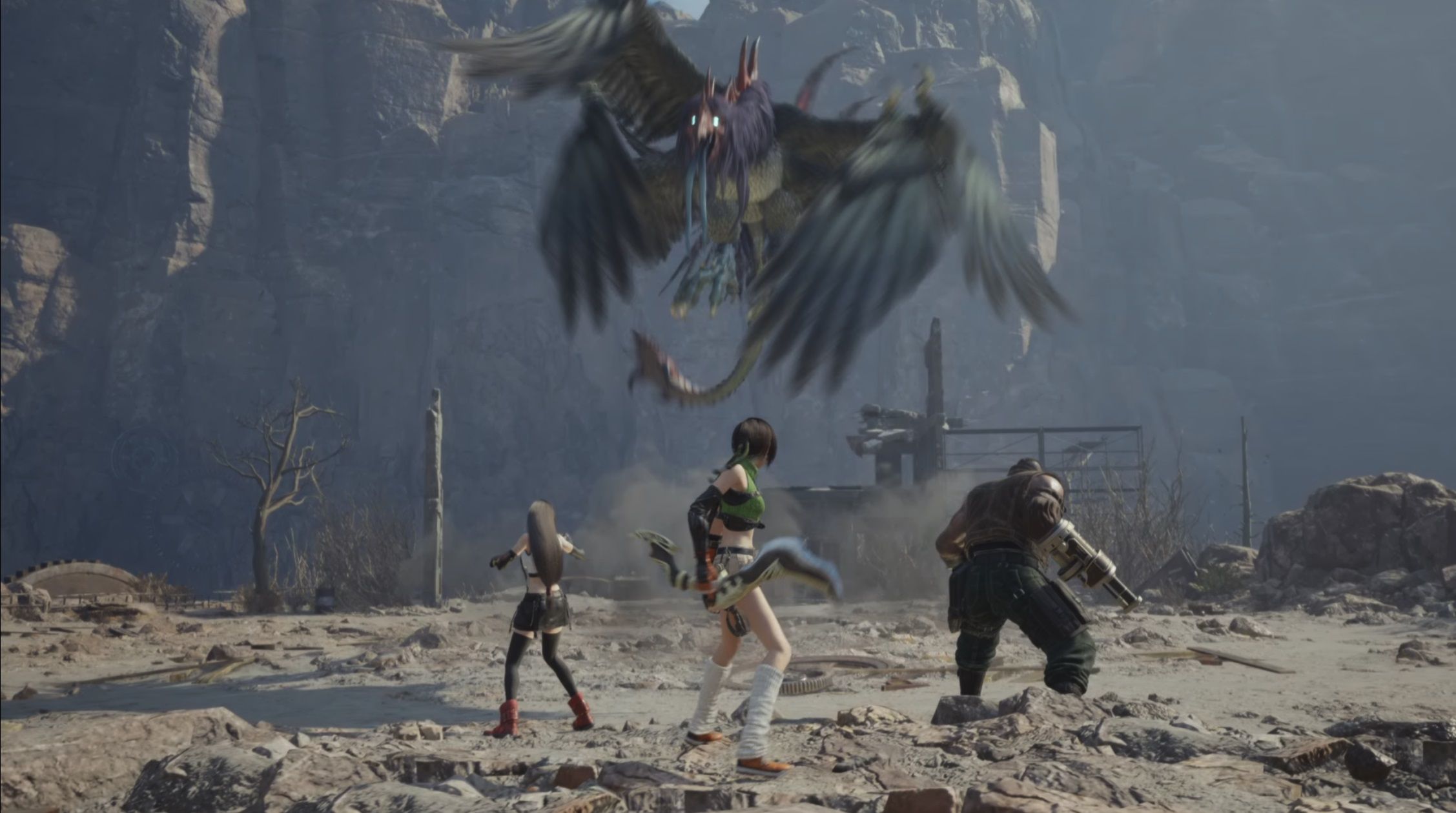 Gigatrice fight for Yuffie, Barret, and Tifa in FF7 Rebirth