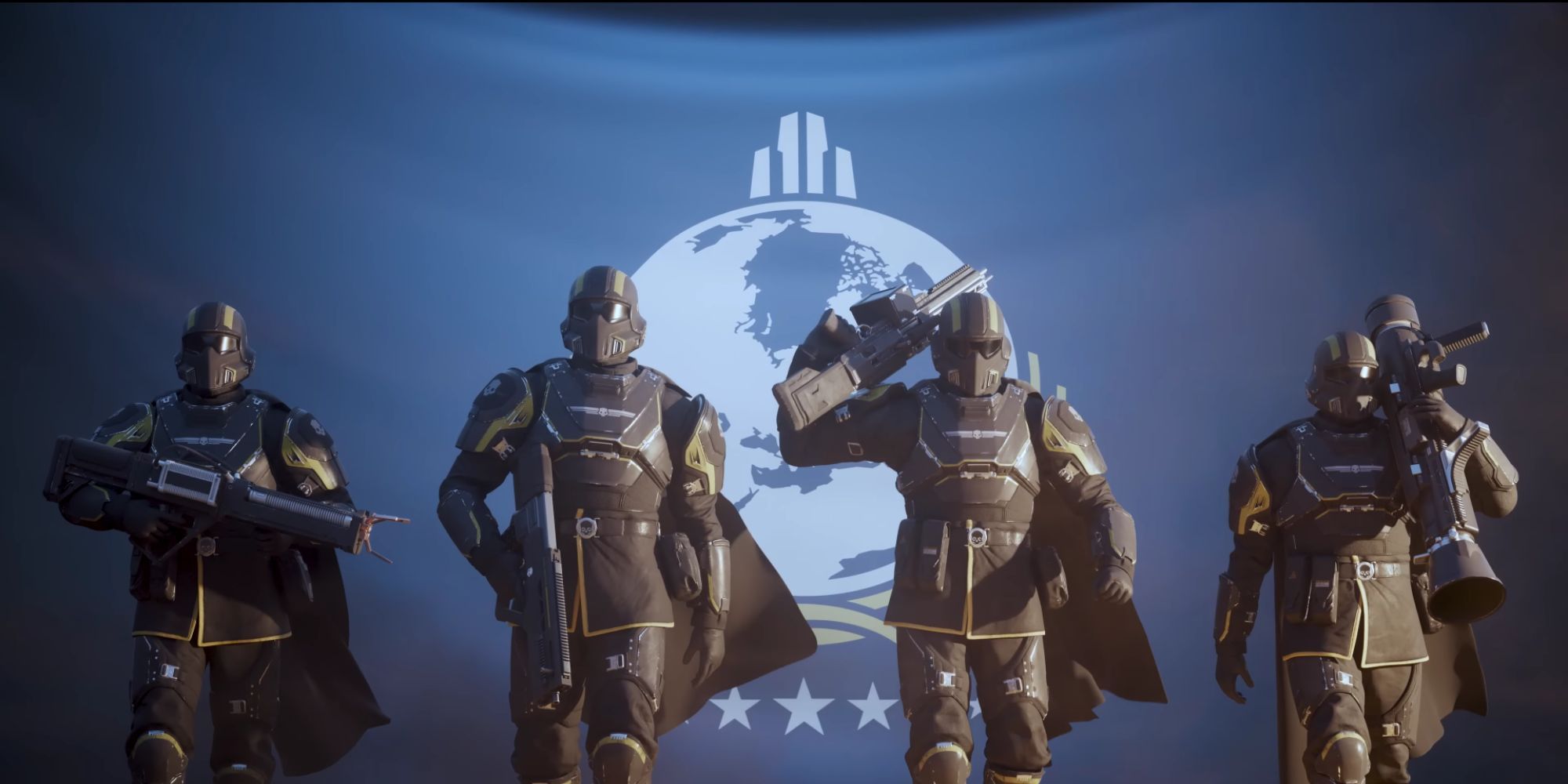 A group of Helldivers in Helldivers 2.