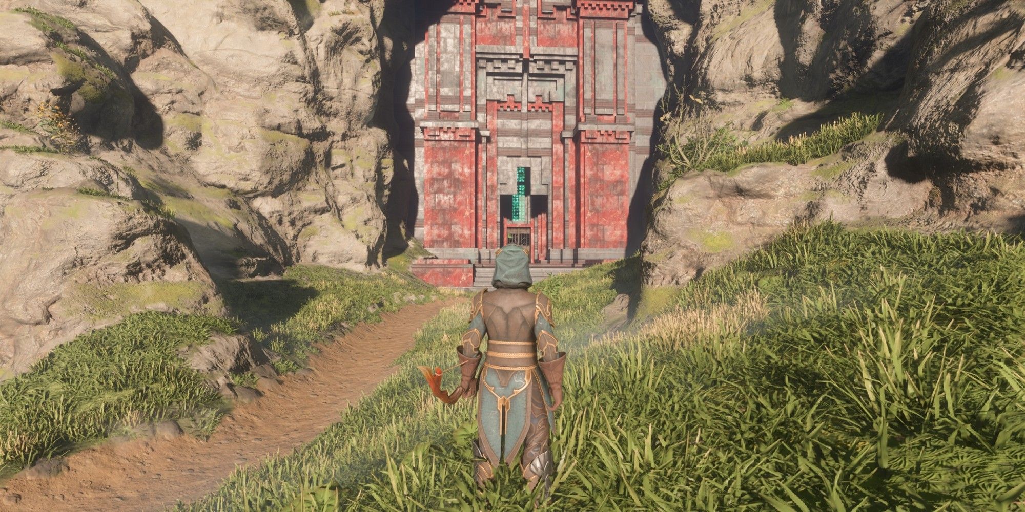 The Hollow Halls main entrance in Enshrouded