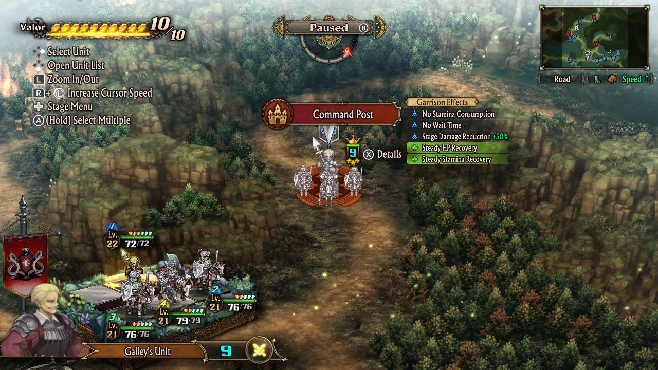 A screenshot of Gailey's Unit in Unicorn Overlord