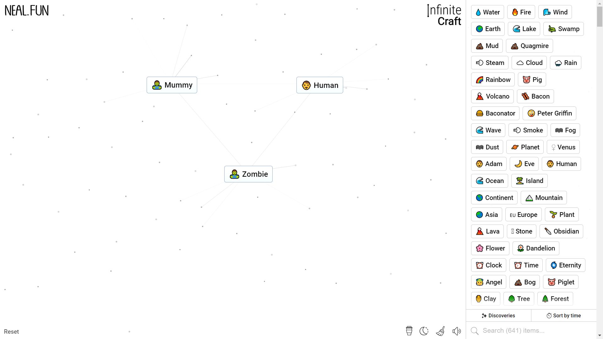 Infinite Craft, the process to craft Zombie