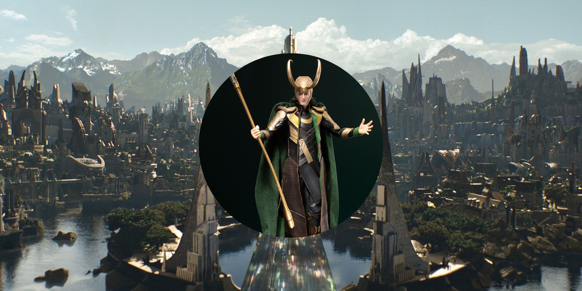 Marvel Kotobukiya Figures Featured Image Loki Figure In Circle In Front Of Asgard