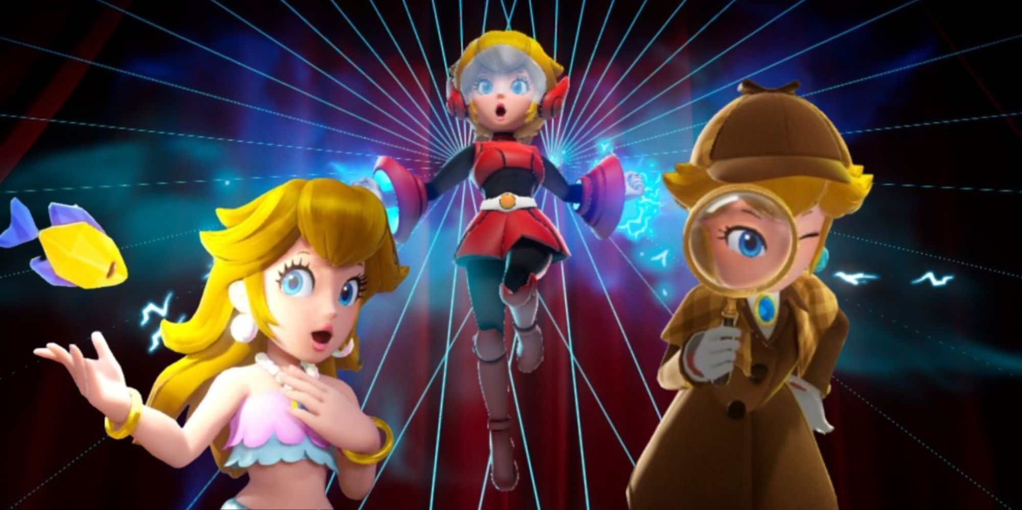 Mighty, Mermaid, and Detective Peach all together