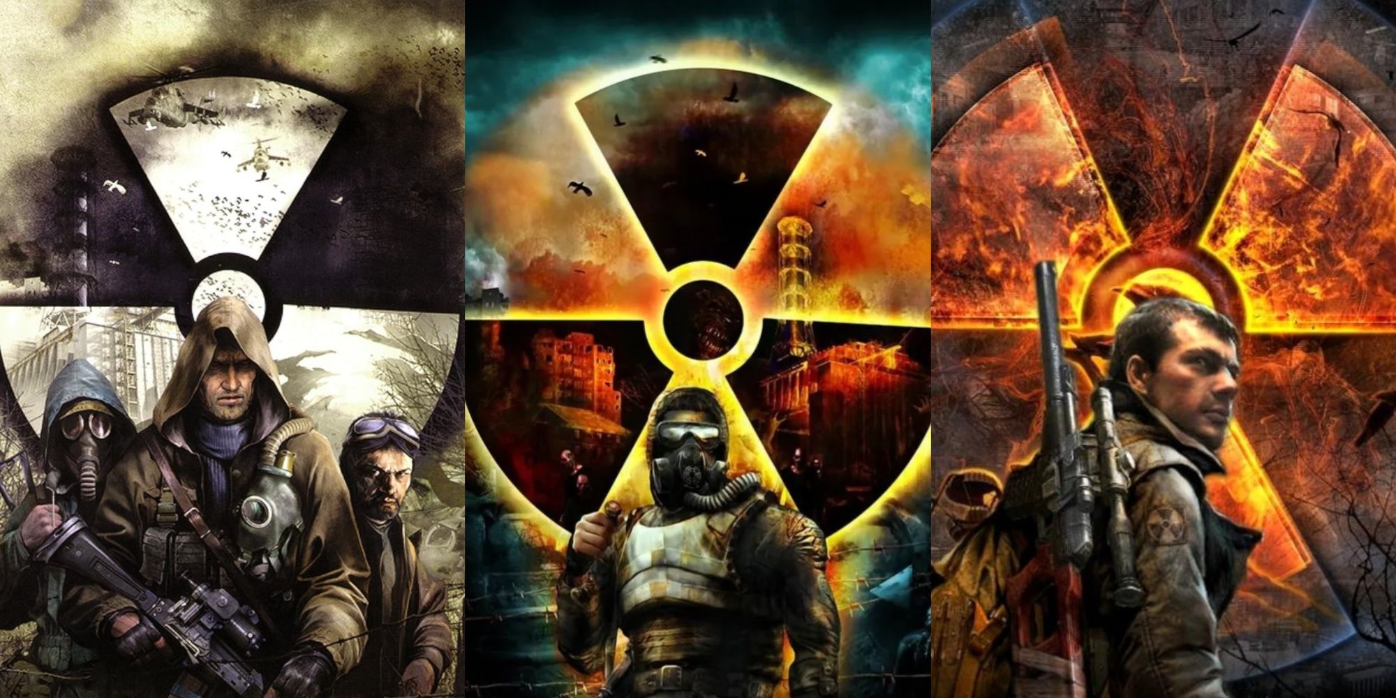 stalker shadow of chernobyl, clear sky, and call of pripyat cover art