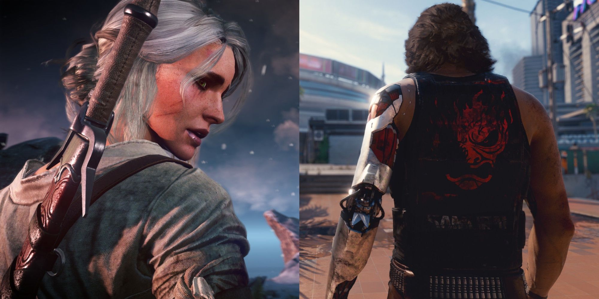 ciri in the witcher 3, and johnny silverhand in cyberpunk 2077
