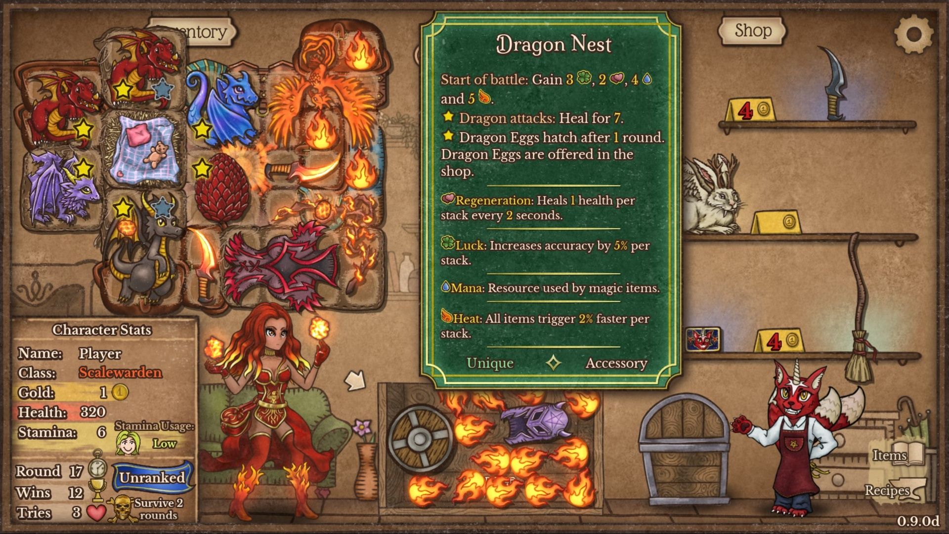 A build utilizing the Dragon Nest to make the dragons deal tons of damage in Backpack Battles.