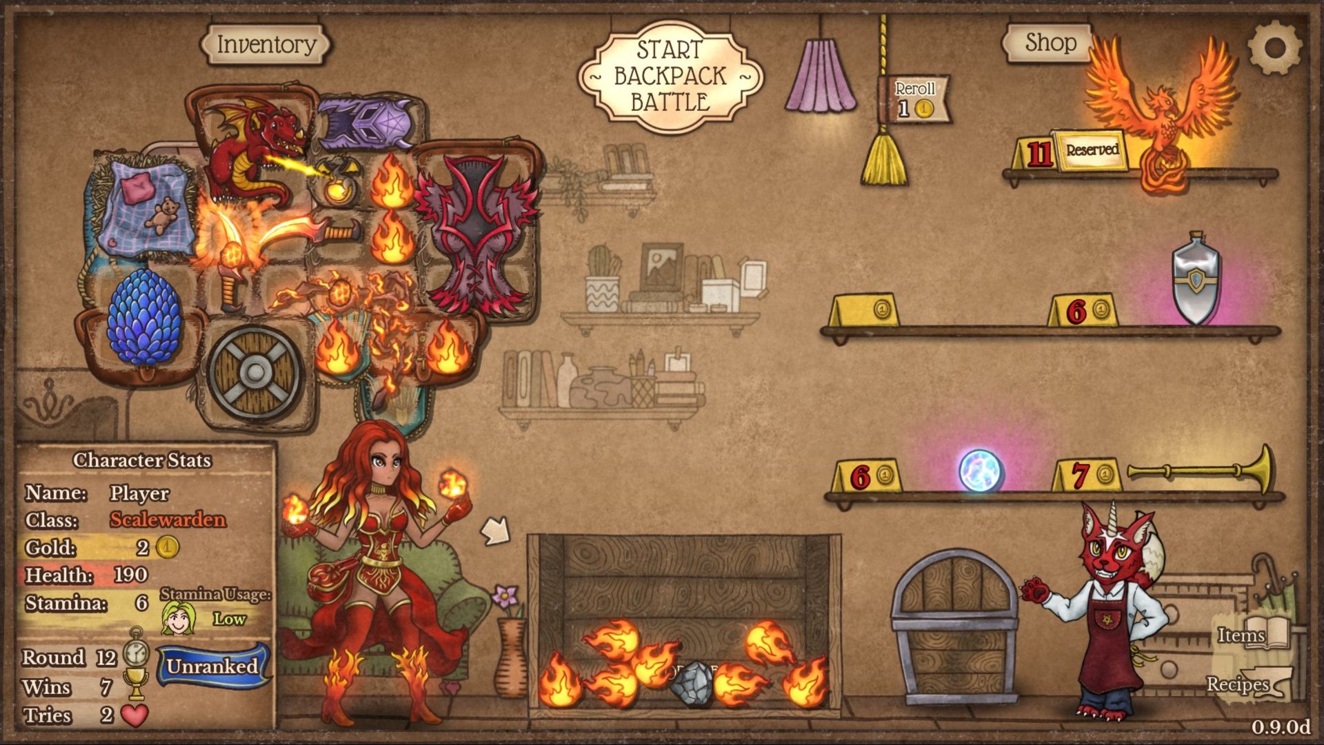 The Phoenix is reserved to be bought during the next round in Backpack Battles.