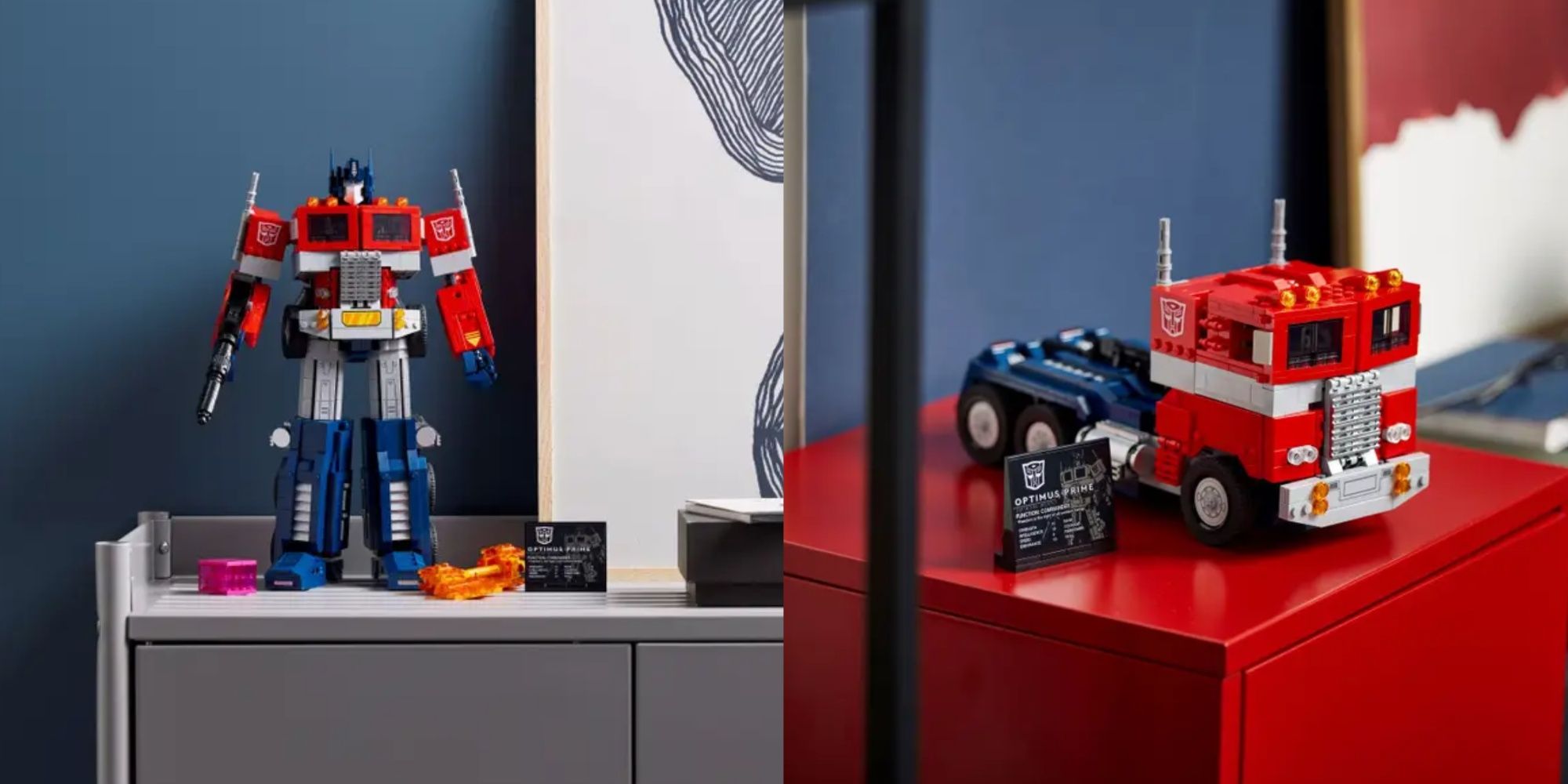 lego optimus prime in autobot and truck form