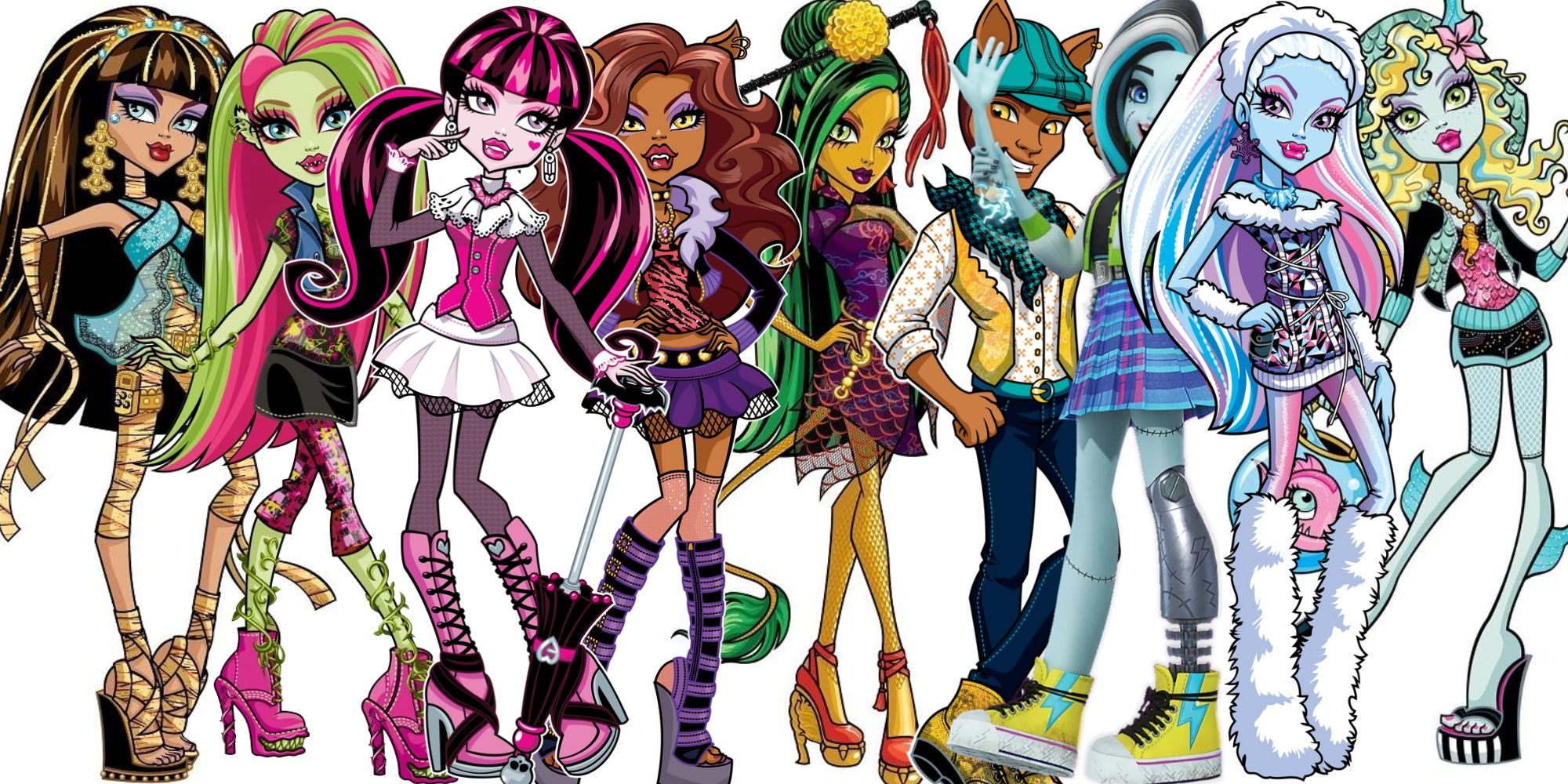 Monster High Characters Standing In A Line